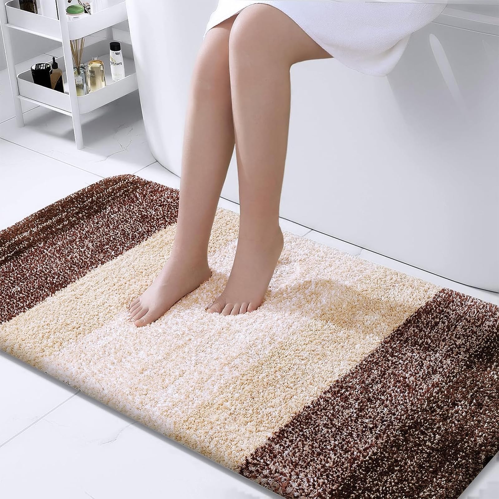 OLANLY Bathroom Rugs Mat 30x20, Extra Soft Absorbent Microfiber Bath Rugs, Rubber Backing, Quick Dry, Machine Washable Bath Mats for Bathroom Floor, Tub and Shower, Home Decor Accessories, Grey