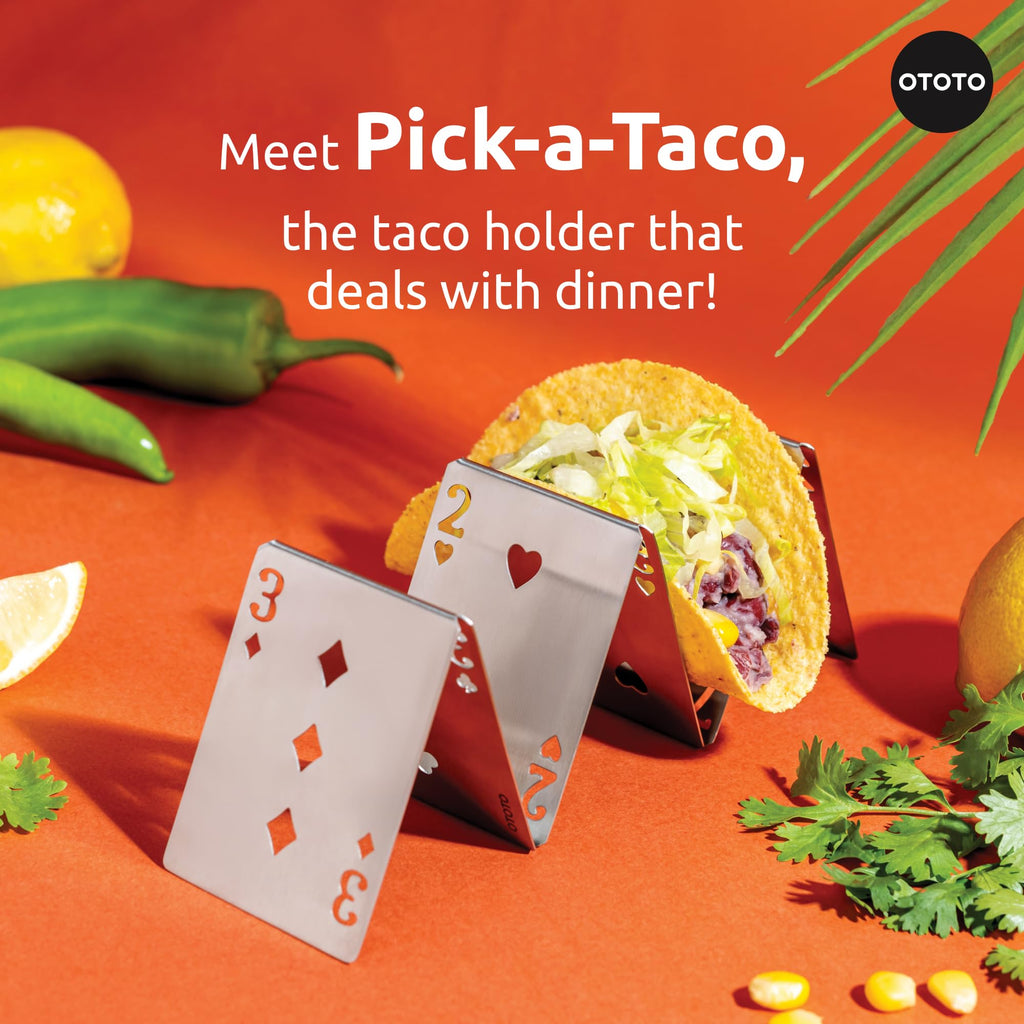 NEW - OTOTO Catos Taco Holder Set of 3 - Taco Shell Holder, Taco Stand, Taco Tray, Cute Kitchen Accessories, Weird Gifts, Cooking Gifts, Funny Gifts, Taco Stands for 3 Tacos, Fun Kitchen Gadgets