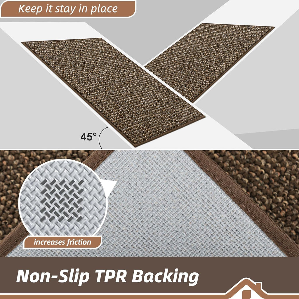 BEQHAUSE Dirt Trapper Door Mat 20" x 32", Non-Slip Washable Doormats Entrance Mat, Dirt Resistant and Absorbent Welcome Mat, Low Profile Floor Mats for Front Back Door and Entryway, Charcoal