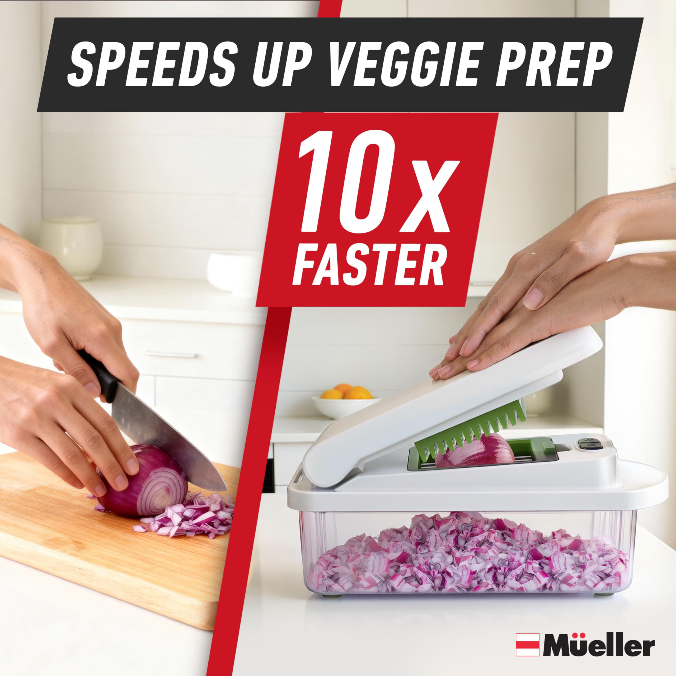 Mueller The Real Original Pro Chopper since 2013 Vegetable Chopper Mandoline Slicer, 8 Blade Food Veggie Chopper Onion Vegetable Cutter with Container, Kitchen Gadgets & Essentials, (10 in 1)