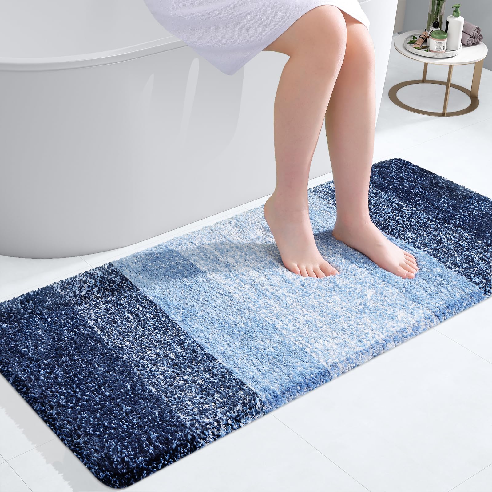 OLANLY Bathroom Rugs Mat 30x20, Extra Soft Absorbent Microfiber Bath Rugs, Rubber Backing, Quick Dry, Machine Washable Bath Mats for Bathroom Floor, Tub and Shower, Home Decor Accessories, Grey