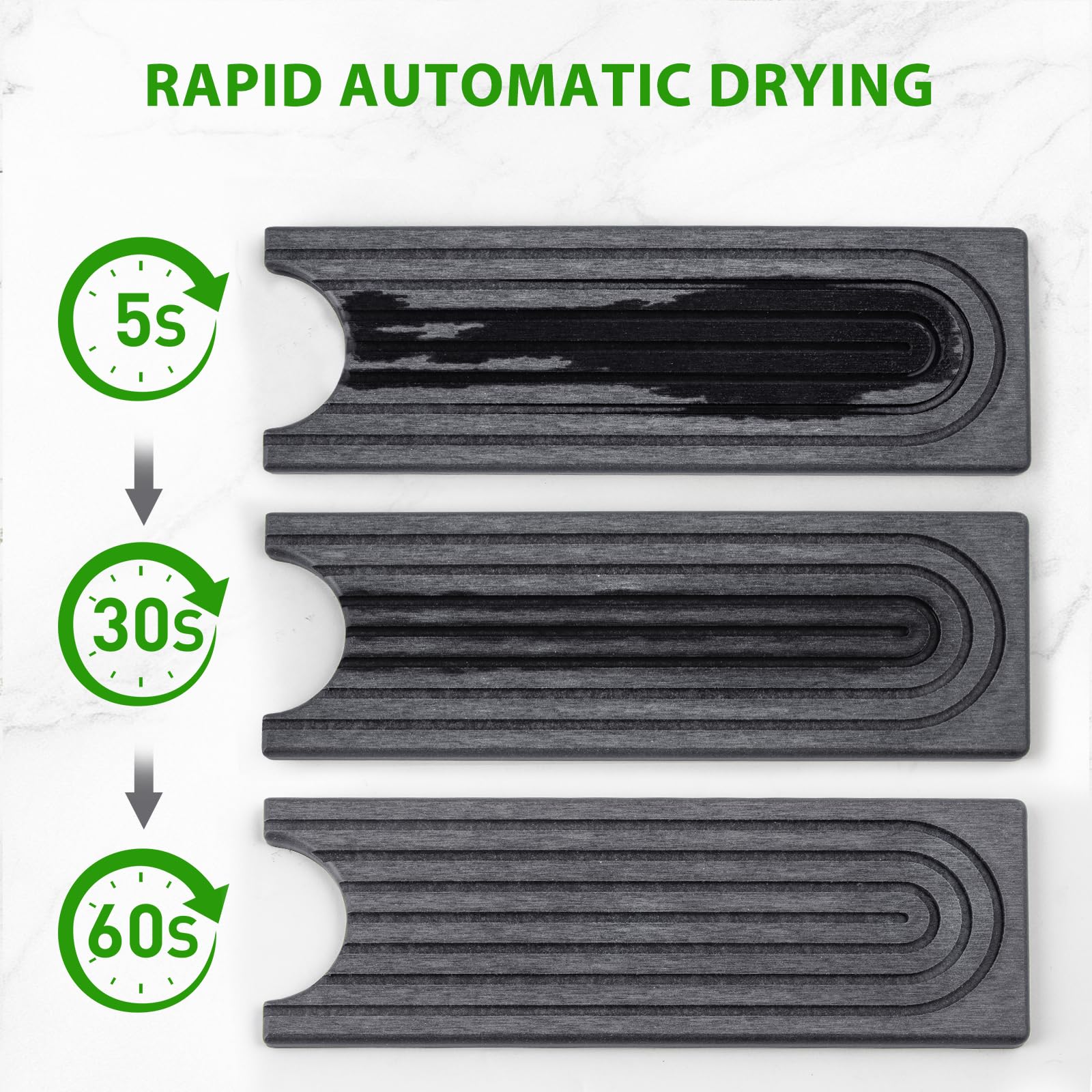 Cisily Tapete de diatomita para grifo de cocina con soporte para escobillas, absorbente para encimera de secado de piedra, área de protección contra salpicaduras de agua, detrás del fregadero de la cocina, organizador de accesorios de decoración