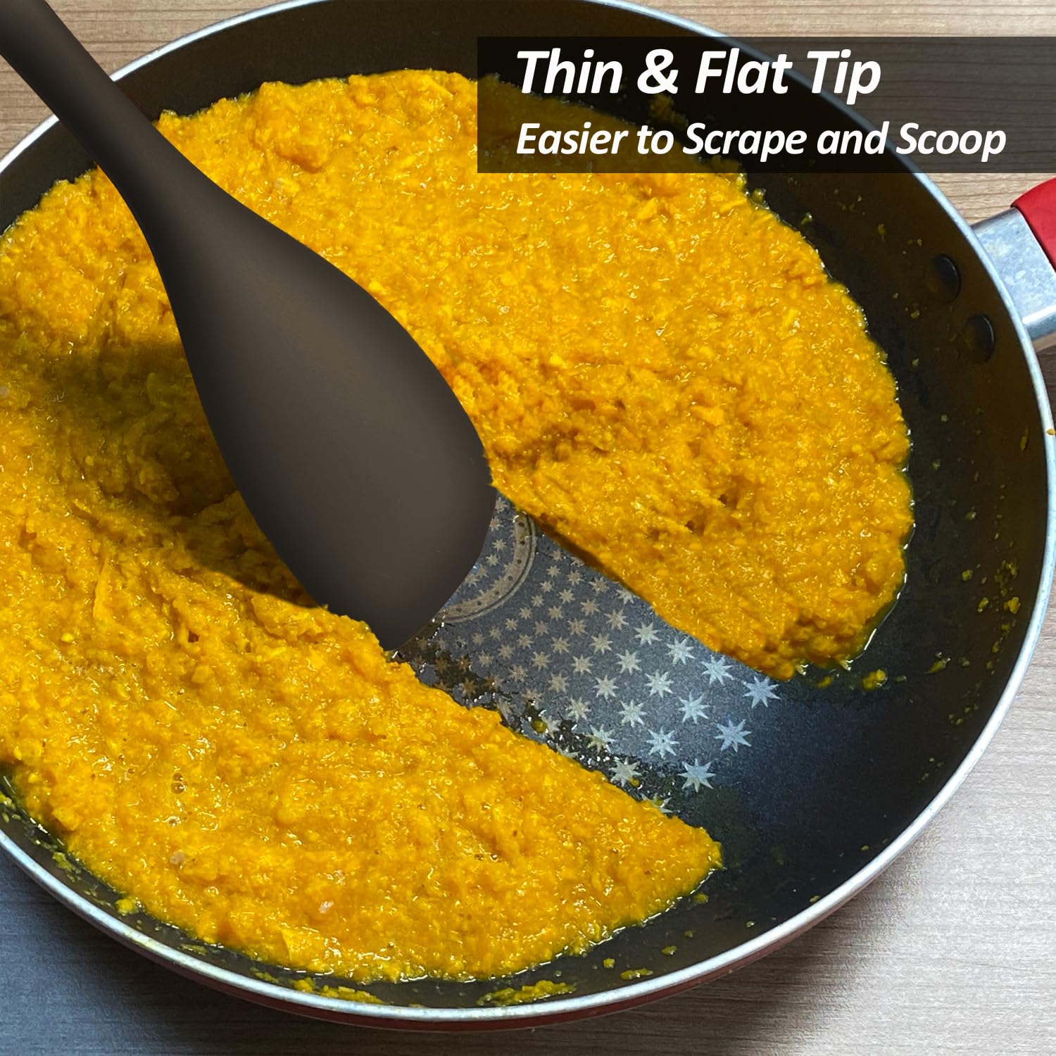 Upgrade Silicone Spatula Spoon Set,VOVOLY Heat Resistant Rubber Spoonula, Seamless Non-Stick Flexible Scrapers for Baking Mixing Tool,3 Pack,