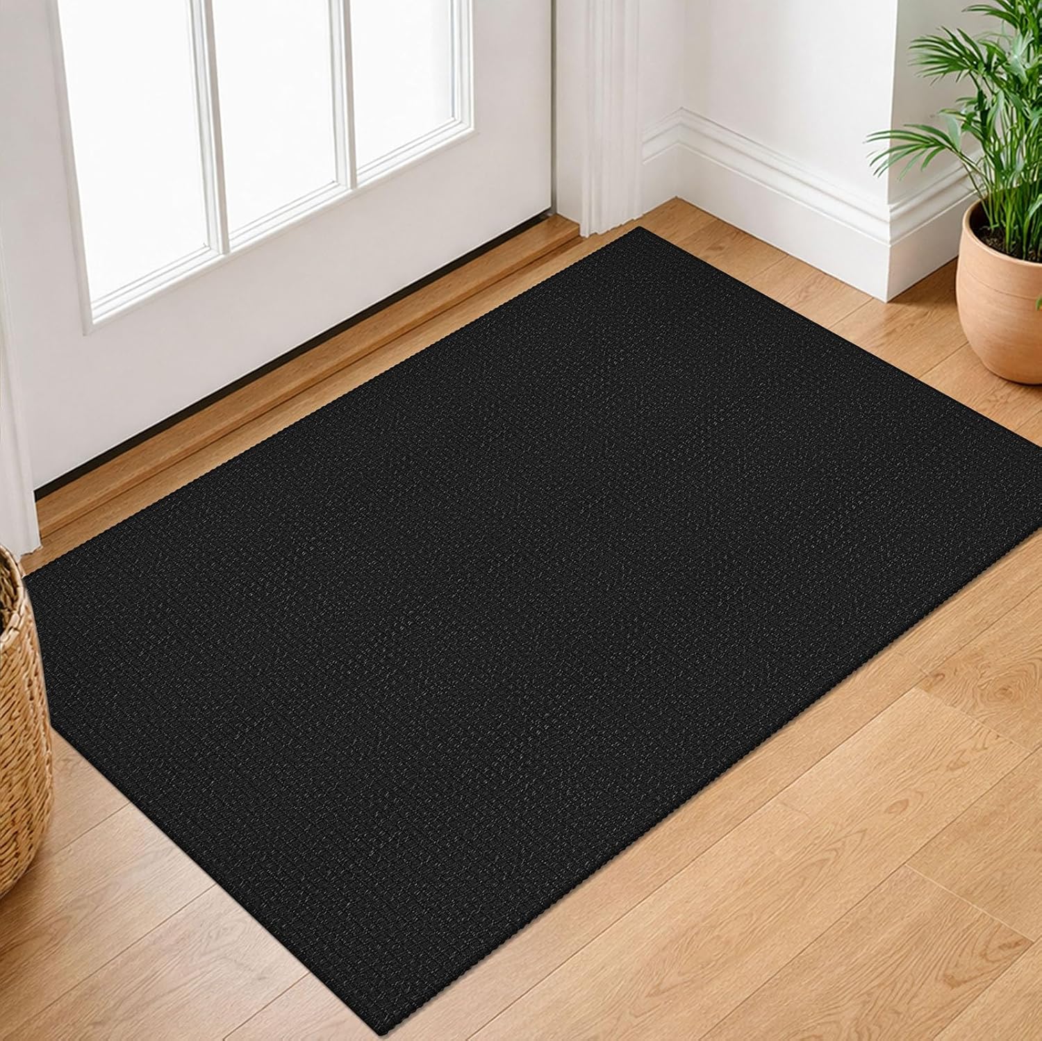 IOHOUZE Small Area Rug 2x3 Washable Woven Rugs for Entryway Non Slip Rubber Backed Kitchen Rugs Indoor Outdoor Doormat Throw Rug Floor Carpet for Entrance Front Door, Orange/Tan/Brown