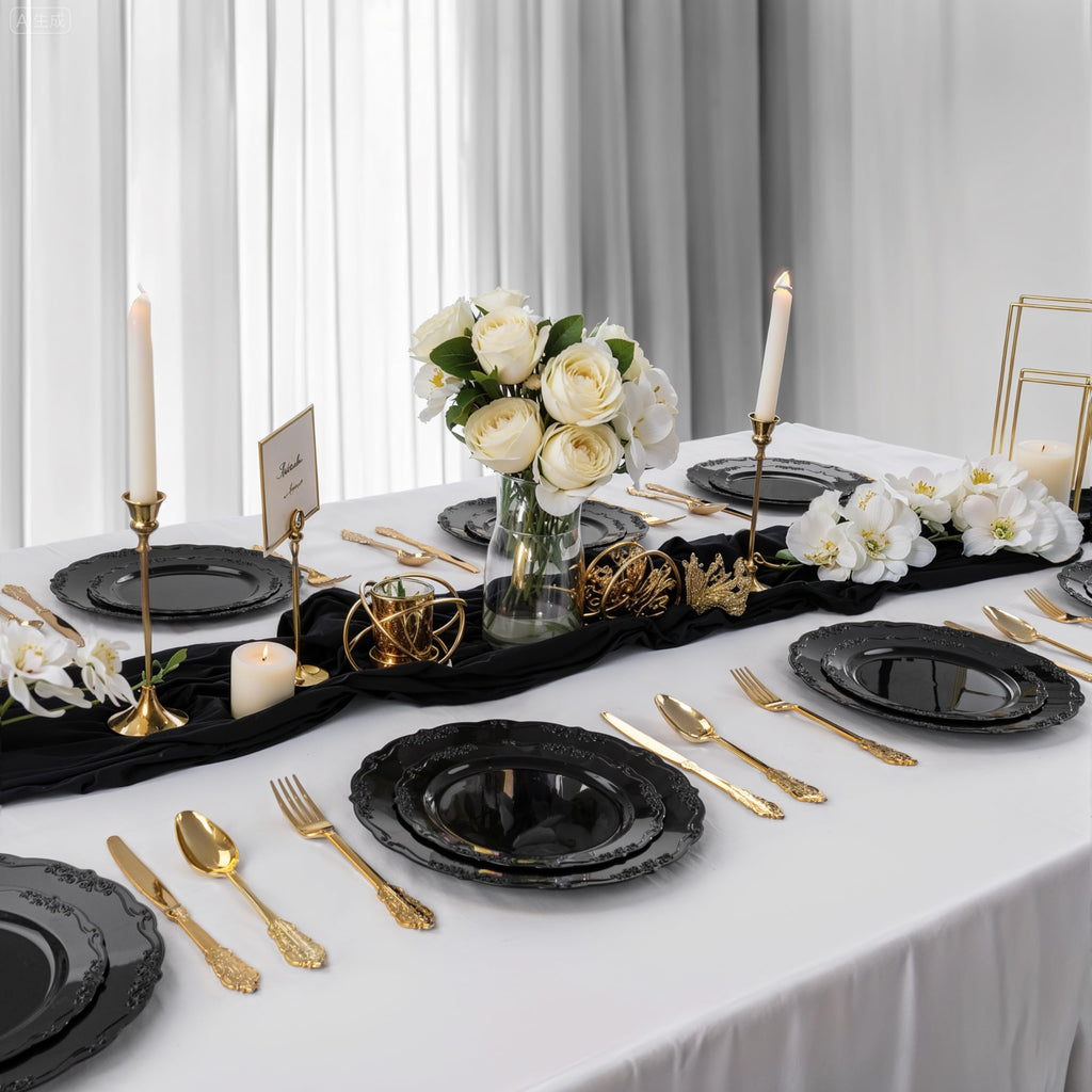 DaYammi 60PCS White Plastic Plates, Heavy Duty White Disposable Plates Premium 10inch Dinner Plates Hard Plastic Plates Disposable for Party Wedding Bridal Shower