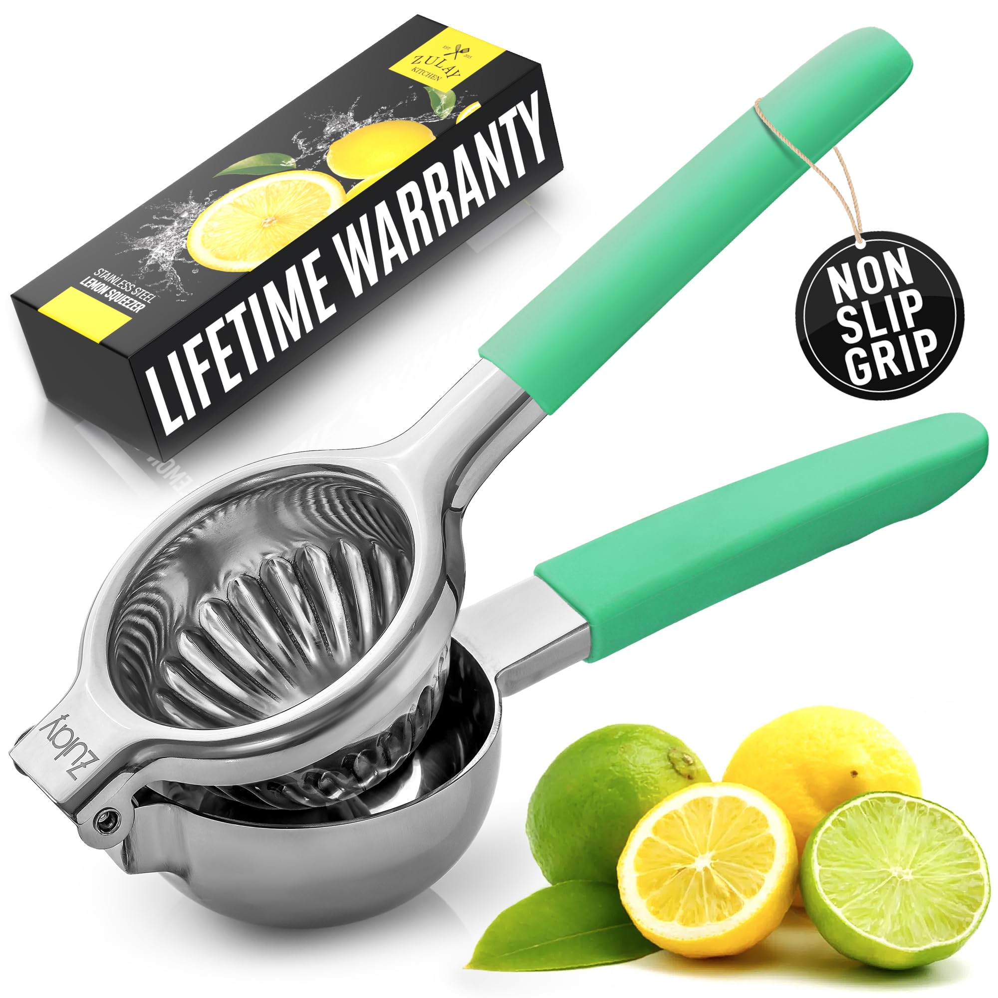 Lemon Squeezer Stainless Steel with Premium Quality Heavy Duty Solid Metal Squeezer Bowl - Large Manual Citrus Press Juicer and Lime Squeezer Stainless Steel - by Zulay Kitchen