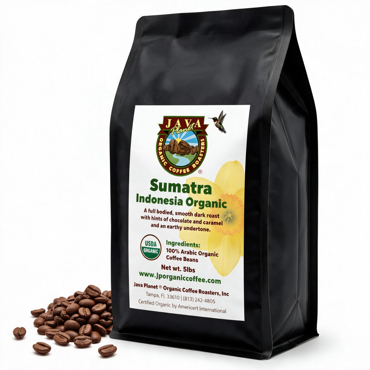 Java Planet Low Acid Organic Espresso Whole Bean Coffee 16oz