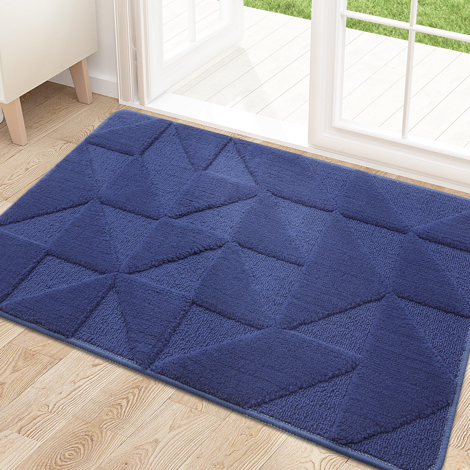 OLANLY Door Mats Indoor, Non-Slip, Absorbent, Dirt Resist, Entrance Washable Mat, Low-Profile Inside Entry Doormat for Entryway (32x20 inches, Grey)