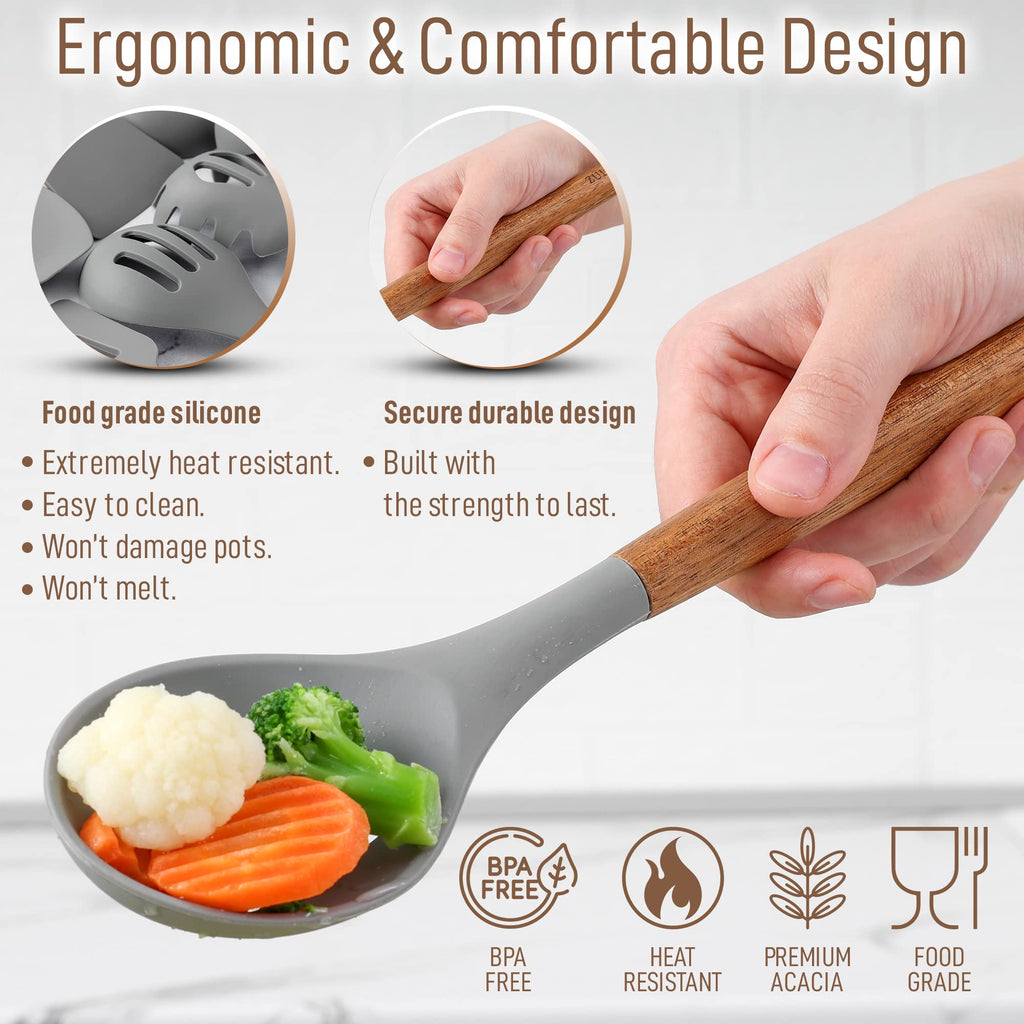 Zulay Kitchen 5 Piece Silicone Utensil Set