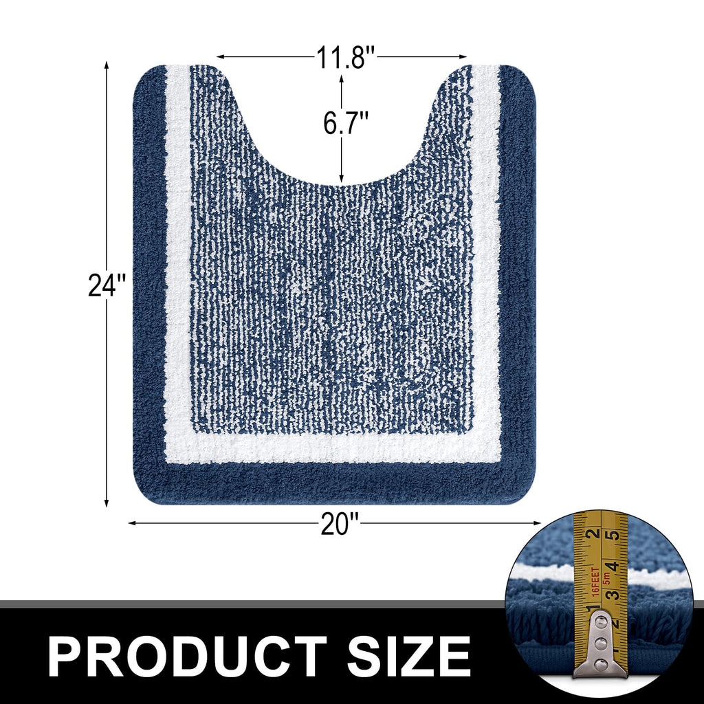 OLANLY Bathroom Rugs Sets 3 Piece, Soft Absorbent Microfiber Bath Mats and U-Shaped Contour Toilet Rug, Home Decor Accessories, Non-Slip, Bath Mat Set for Bathroom (30"x20"+24"x16"+24"x20", Grey)
