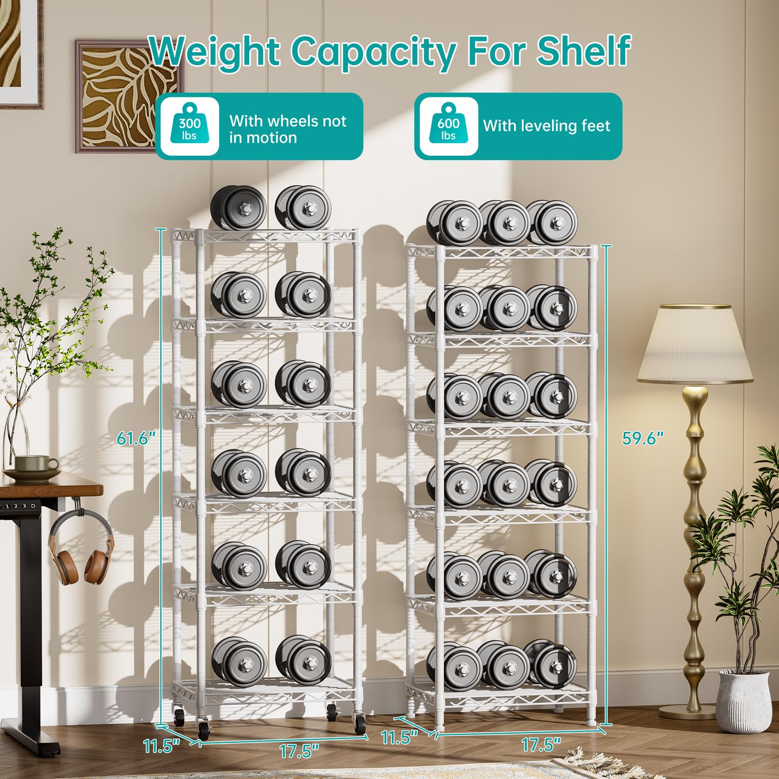 SINGAYE 3 Small Shelves Storage Shelf Wire Shelving Unit Metal Shelf Adjustable Organizers Storage Shelving with Wheels for Bathroom Laundry Room Kitchen Pantry11.5”D x 17.5”W x 30.5”H White