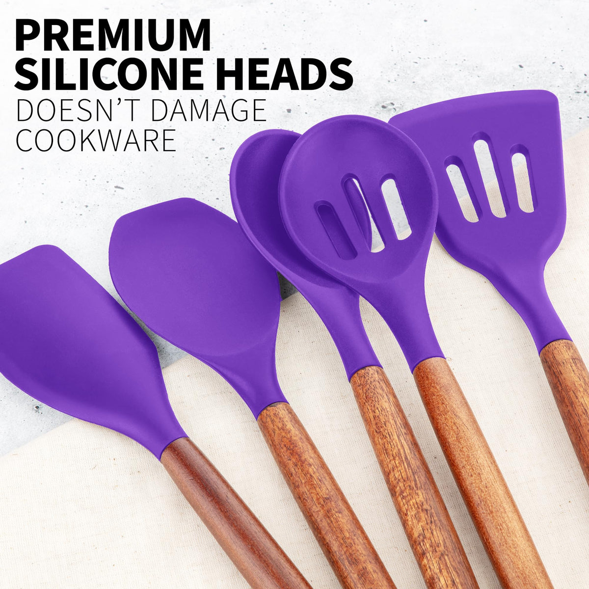 Zulay Kitchen 5 Piece Silicone Utensil Set