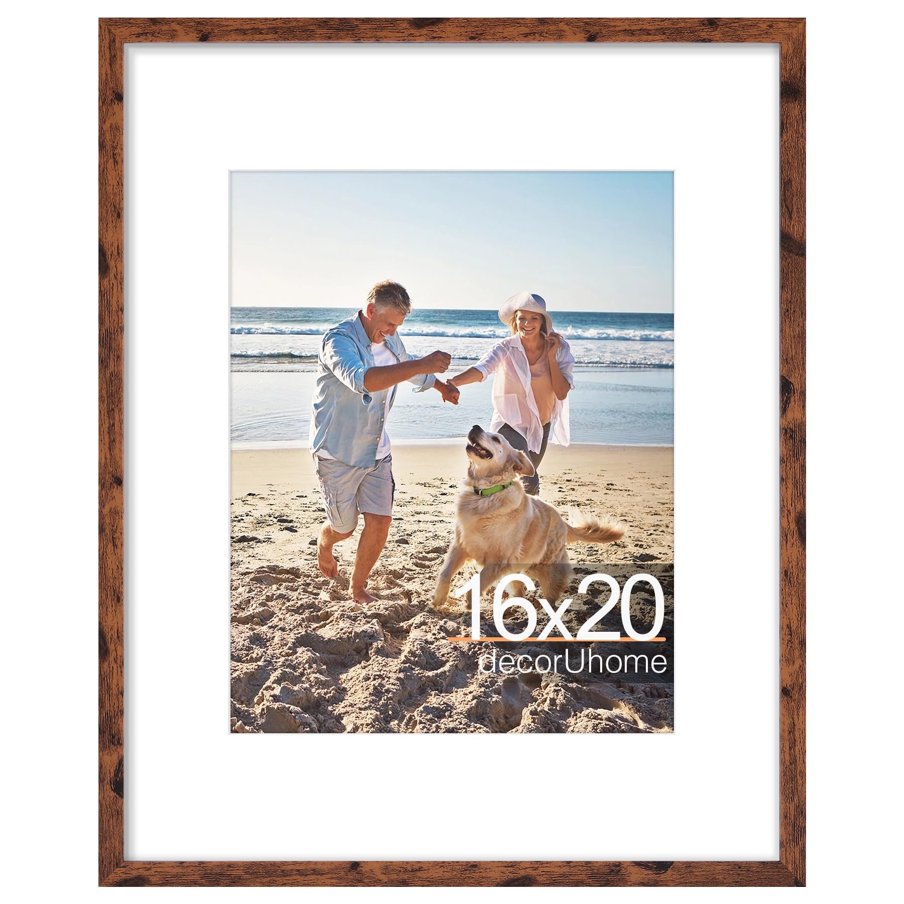 decorUhome 8x10 Picture Frame, Display Pictures 5x7 with Mat or 8x10 without Mat, Wall & Tabletop Display Photo Frame, Black, 1 Pack