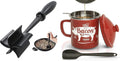 Black Meat Chopper and 46OZ Red Bacon Grease Container