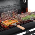 ivtivfu Fish Grill Basket Set, Removable Wooden Handle, 304 Stainless Steel, Nesting BBQ Tools, Smoker Grilling Accessories for Vegetable, Outdoor Cooking Camping, Birthday Gifts for Men Dad Husband