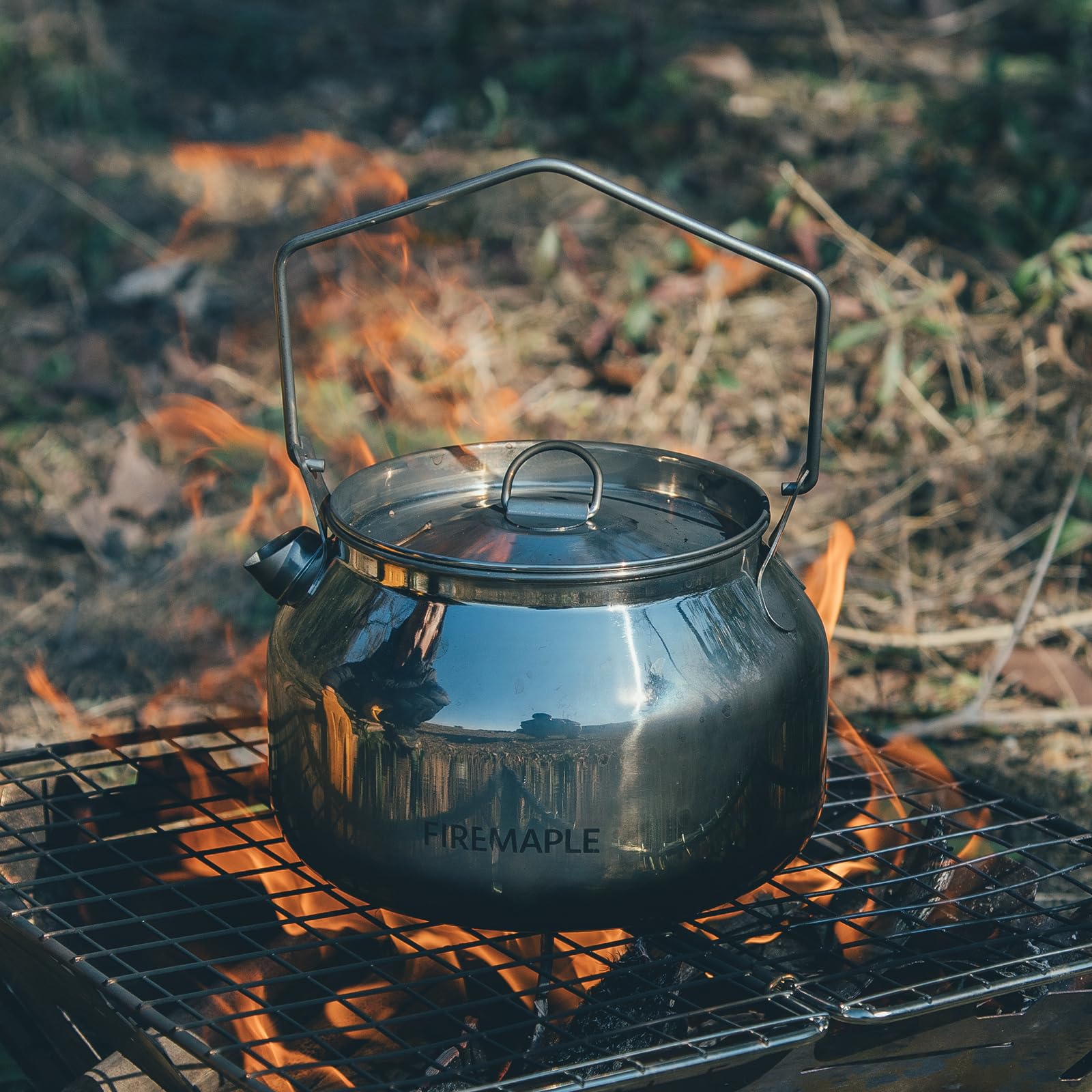 Fire-Maple Antarcti Portable 1.2 Liter Lightweight Stainless Steel Camping Kettle | Durable and Portable Camp Tea Pot | Ideal for Bushcraft and Outdoor Campfire Use