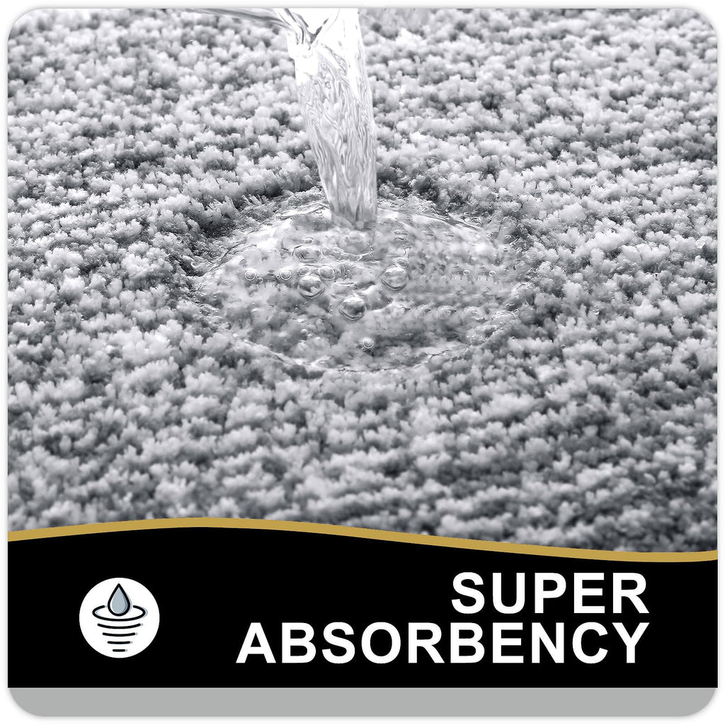 OLANLY Bathroom Rugs Sets 3 Piece, Soft Absorbent Microfiber Bath Mats and U-Shaped Contour Toilet Rug, Home Decor Accessories, Non-Slip, Bath Mat Set for Bathroom (30"x20"+24"x16"+24"x20", Grey)