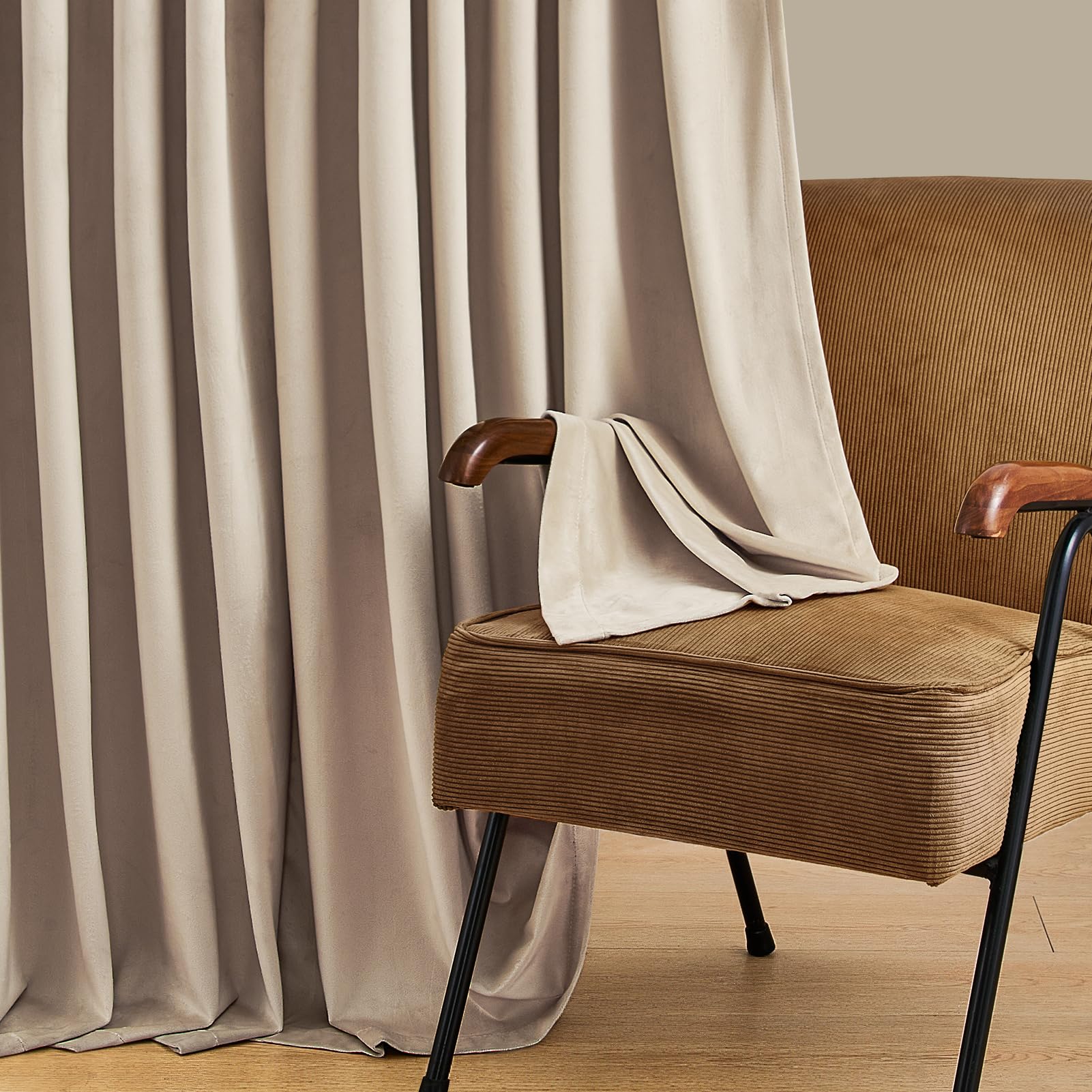 Topfinel Olive Green Velvet Curtains 84 Inches Long for Living Room,Blackout Thermal Insulated Curtains for Bedroom,Back Tab Modern Window Treatment for Living Room,52x84 Inch Length,Olive Green