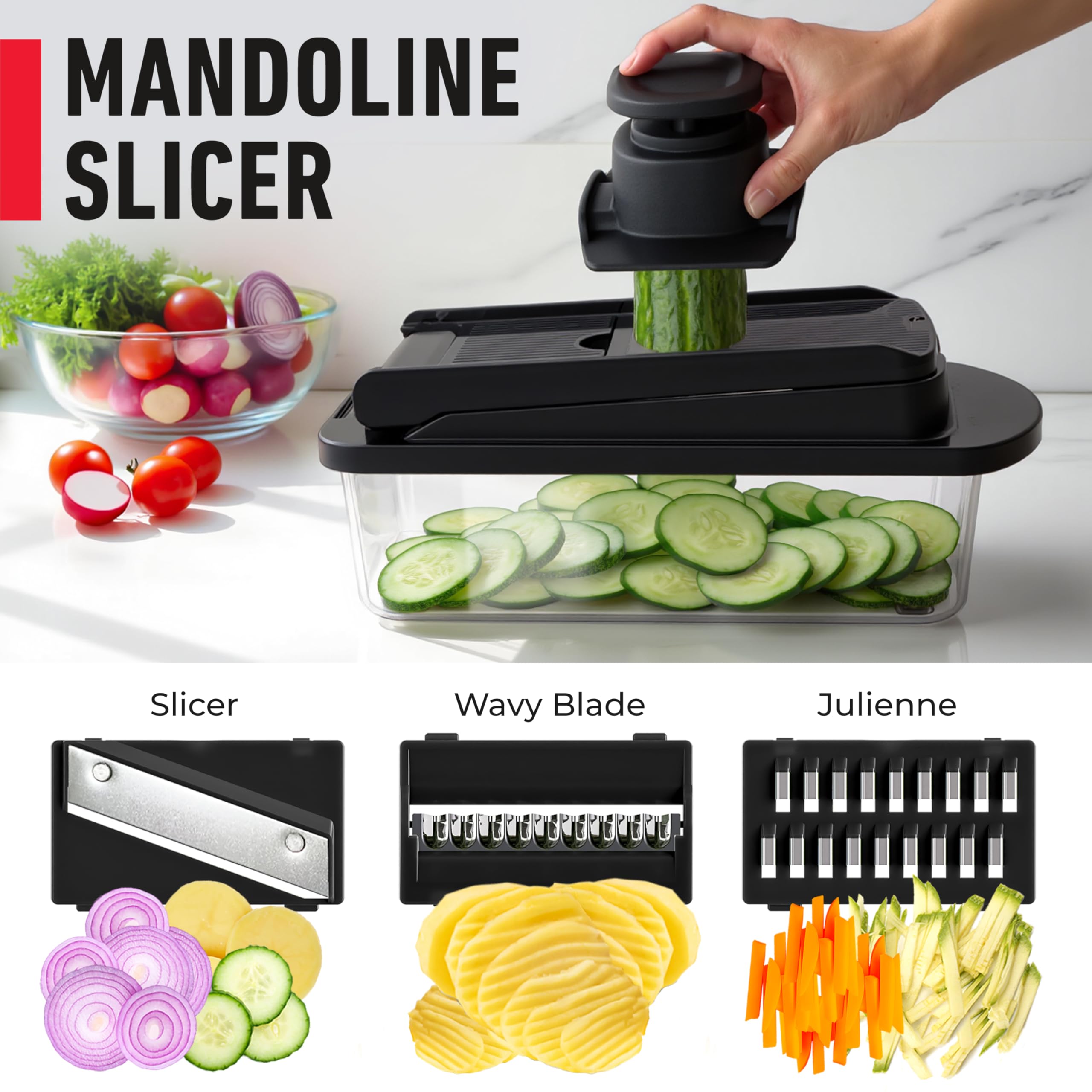 Mueller The Real Original Pro Chopper since 2013 Vegetable Chopper Mandoline Slicer, 8 Blade Food Veggie Chopper Onion Vegetable Cutter with Container, Kitchen Gadgets & Essentials, (10 in 1)