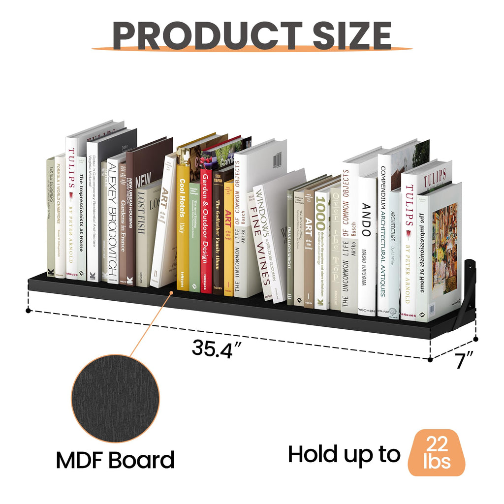 upsimples Floating Book Shelves for Wall, 15.7 Inches Wood Shelves for Living Room, Bathroom, Bedroom, Kitchen Storage and Decoration, White
