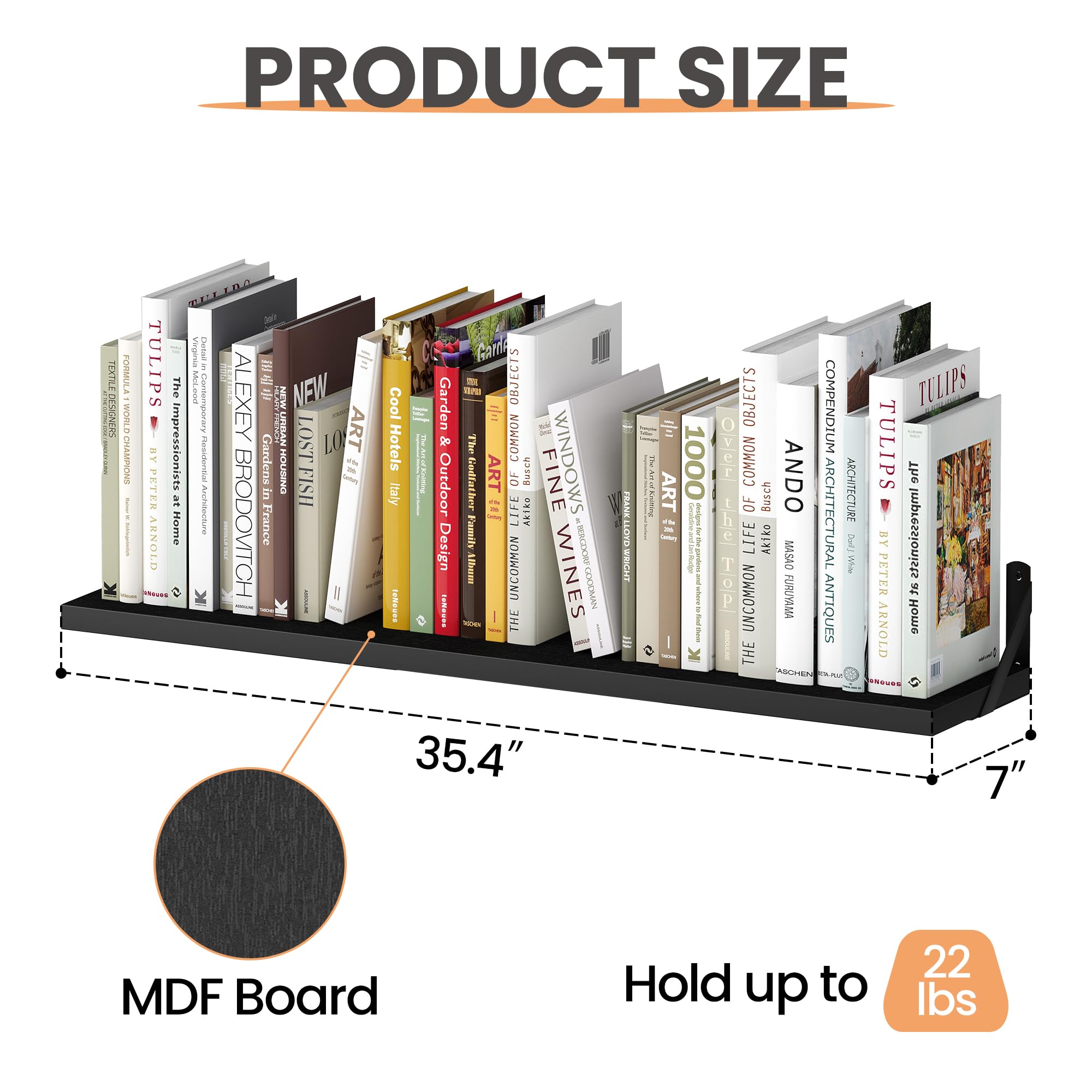 upsimples Floating Book Shelves for Wall, 15.7 Inches Wood Shelves for Living Room, Bathroom, Bedroom, Kitchen Storage and Decoration, White