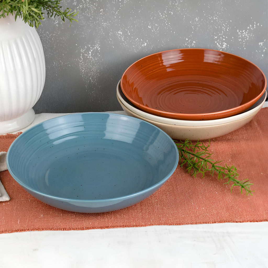 Sango Siterra Painter's Palette 16-Piece Stoneware Dinnerware Set - Service for 4, Ceramic Plates and Bowls Sets, Chip Resistant, Rustic Dishware, Microwave & Dishwasher Safe Kitchen Dishes