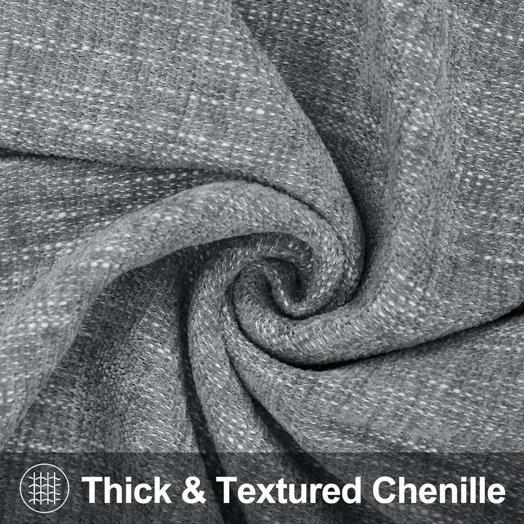 Grey Chenille Throw Pillow Covers