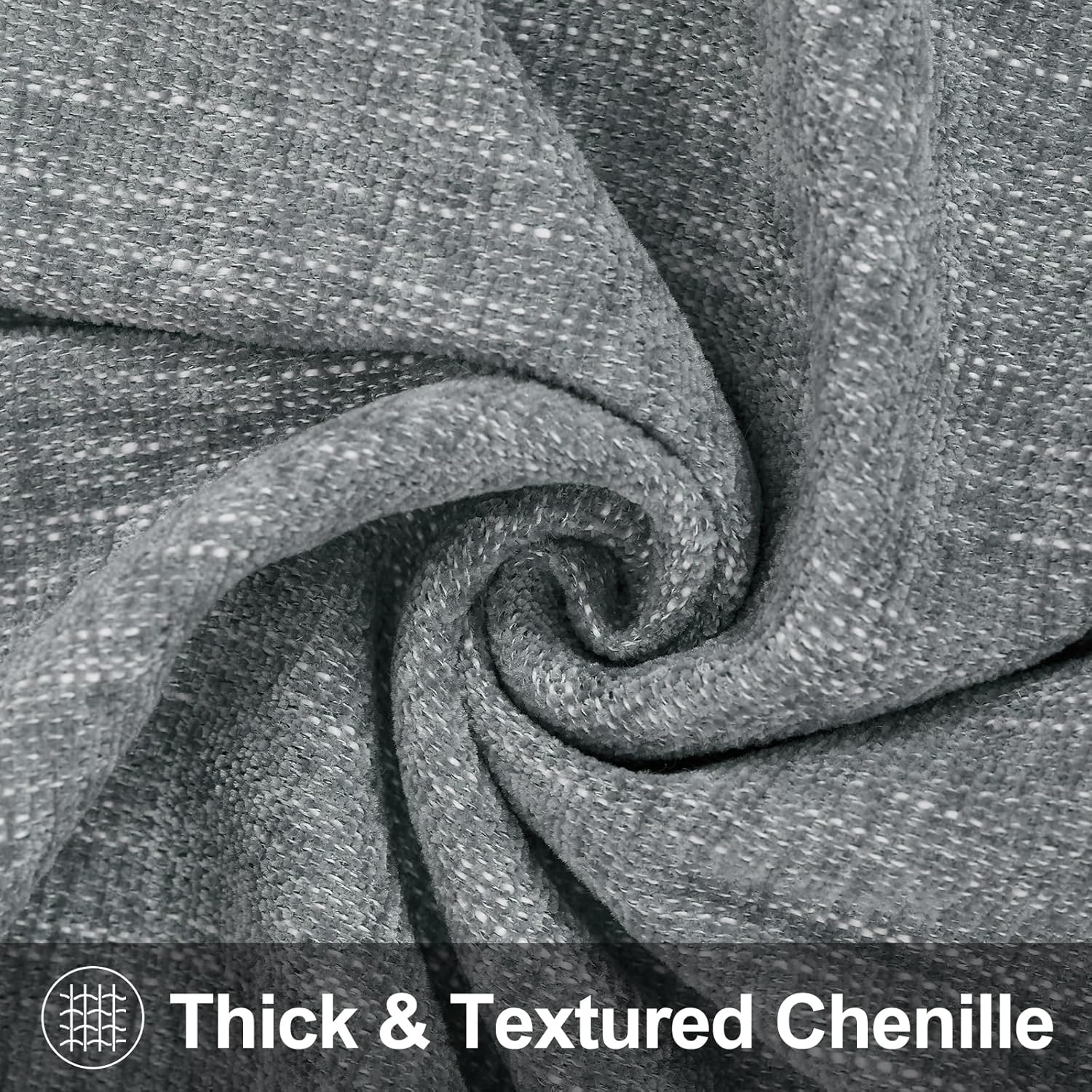 Grey Chenille Throw Pillow Covers