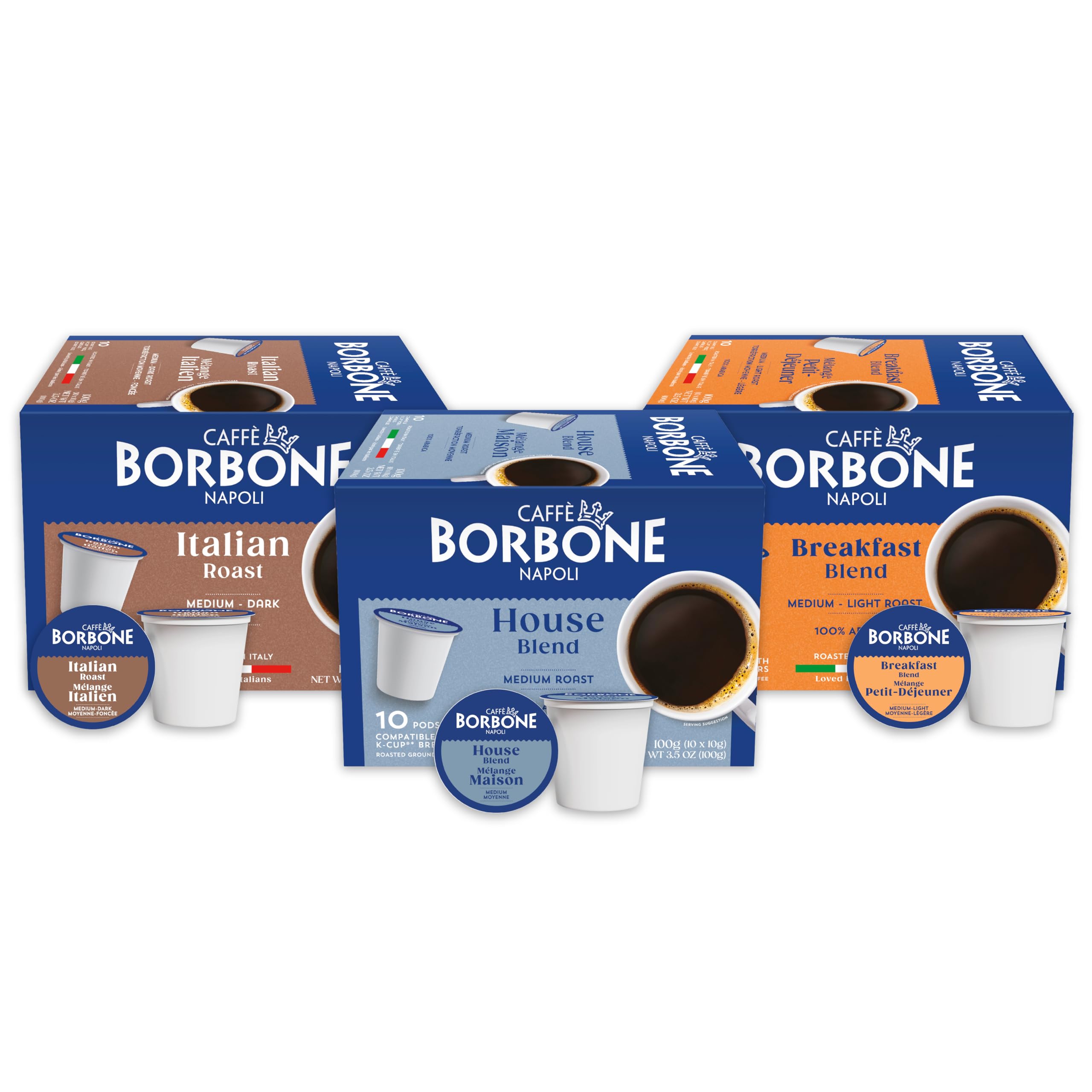 Caffè Borbone Italian Roast Coffee (60 Count) – Medium Dark Roast, Arabica & Robusta Blend, Roasted in Italy for a Bold, Smooth Taste – Single Serve Coffee Pods Compatible with K-Cup Brewers