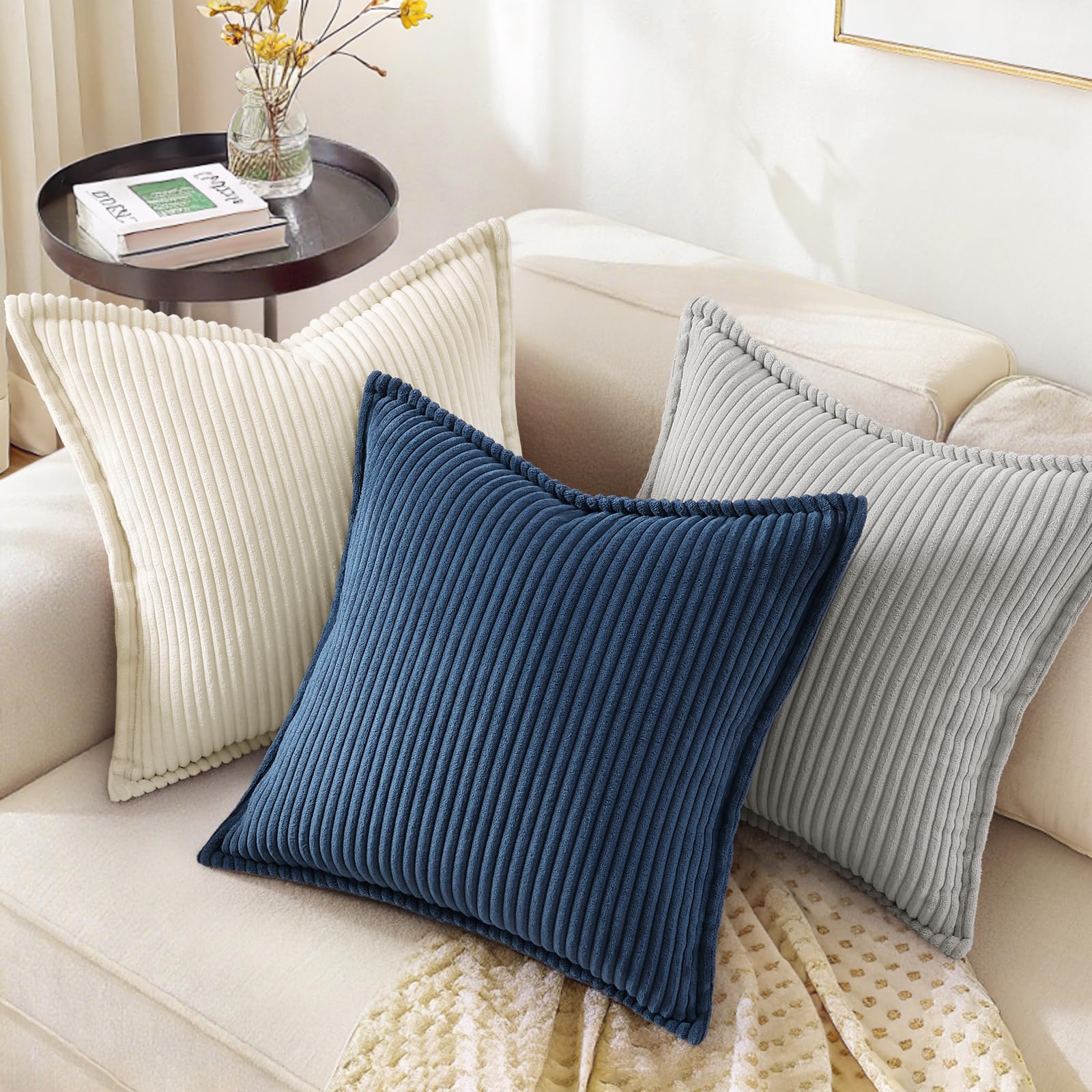 Cream White Throw Pillow Covers