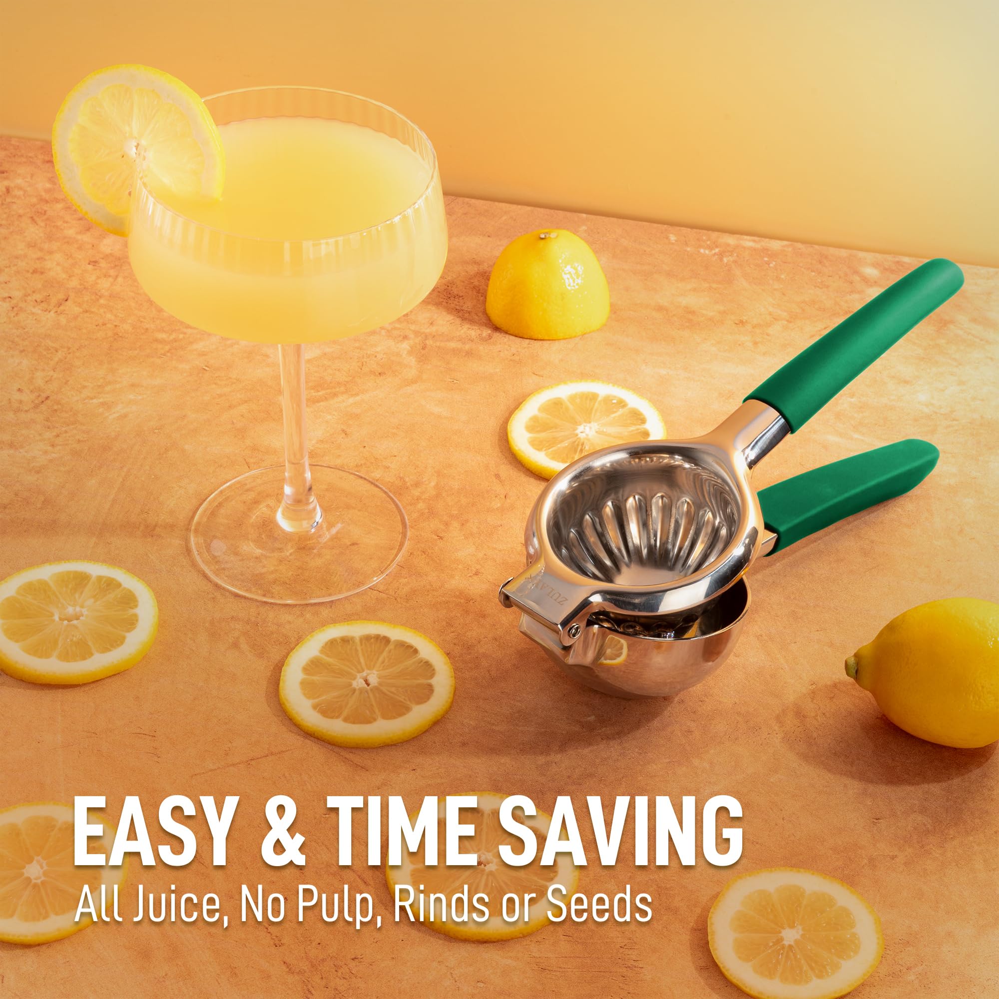 Lemon Squeezer Stainless Steel with Premium Quality Heavy Duty Solid Metal Squeezer Bowl - Large Manual Citrus Press Juicer and Lime Squeezer Stainless Steel - by Zulay Kitchen