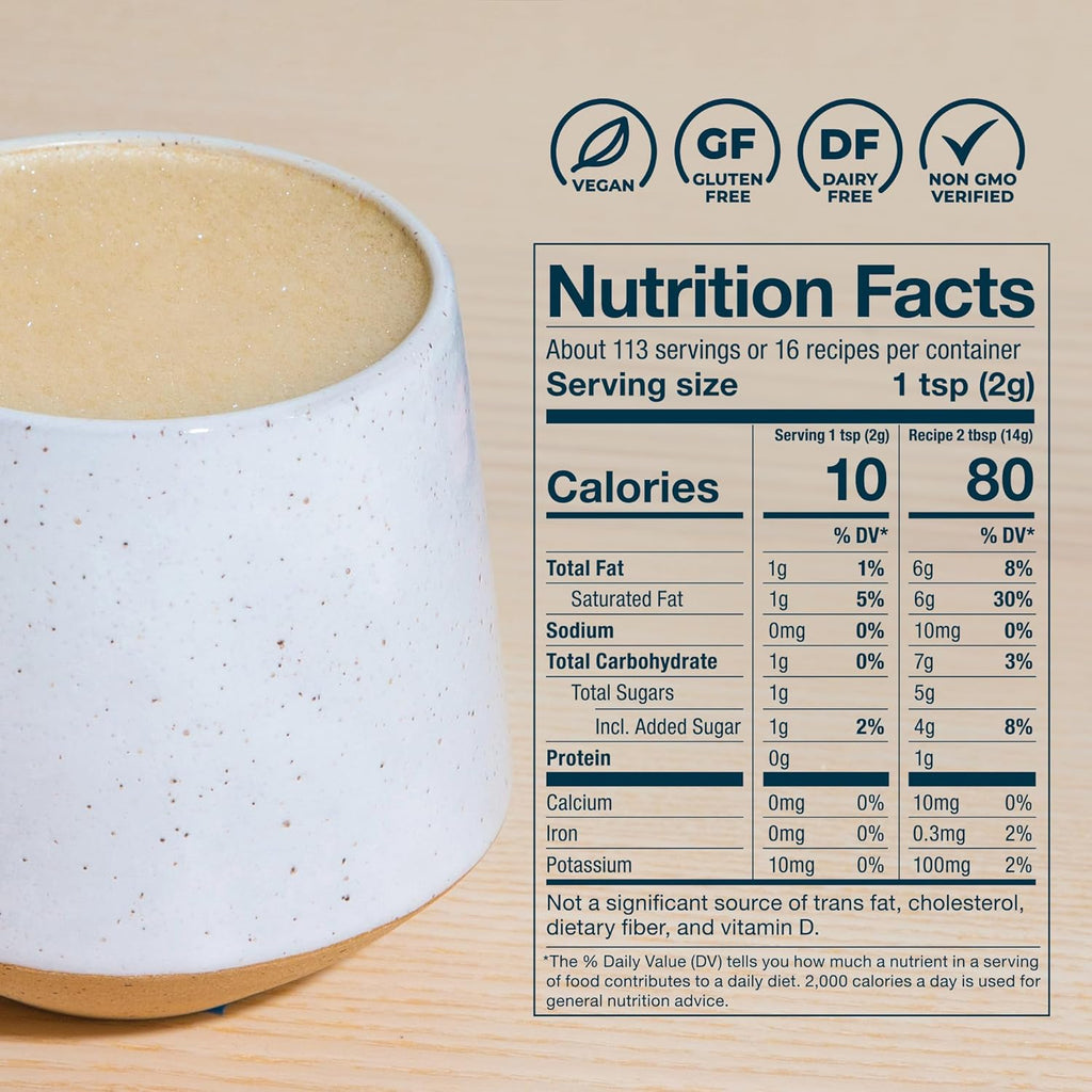 Laird Superfood Non-Dairy Coconut Powder Creamer - Sweet & Creamy + Adaptogens - Superfood Creamer with Functional Mushrooms - Non-GMO, Vegan, 8 oz. Bag, Pack of 1