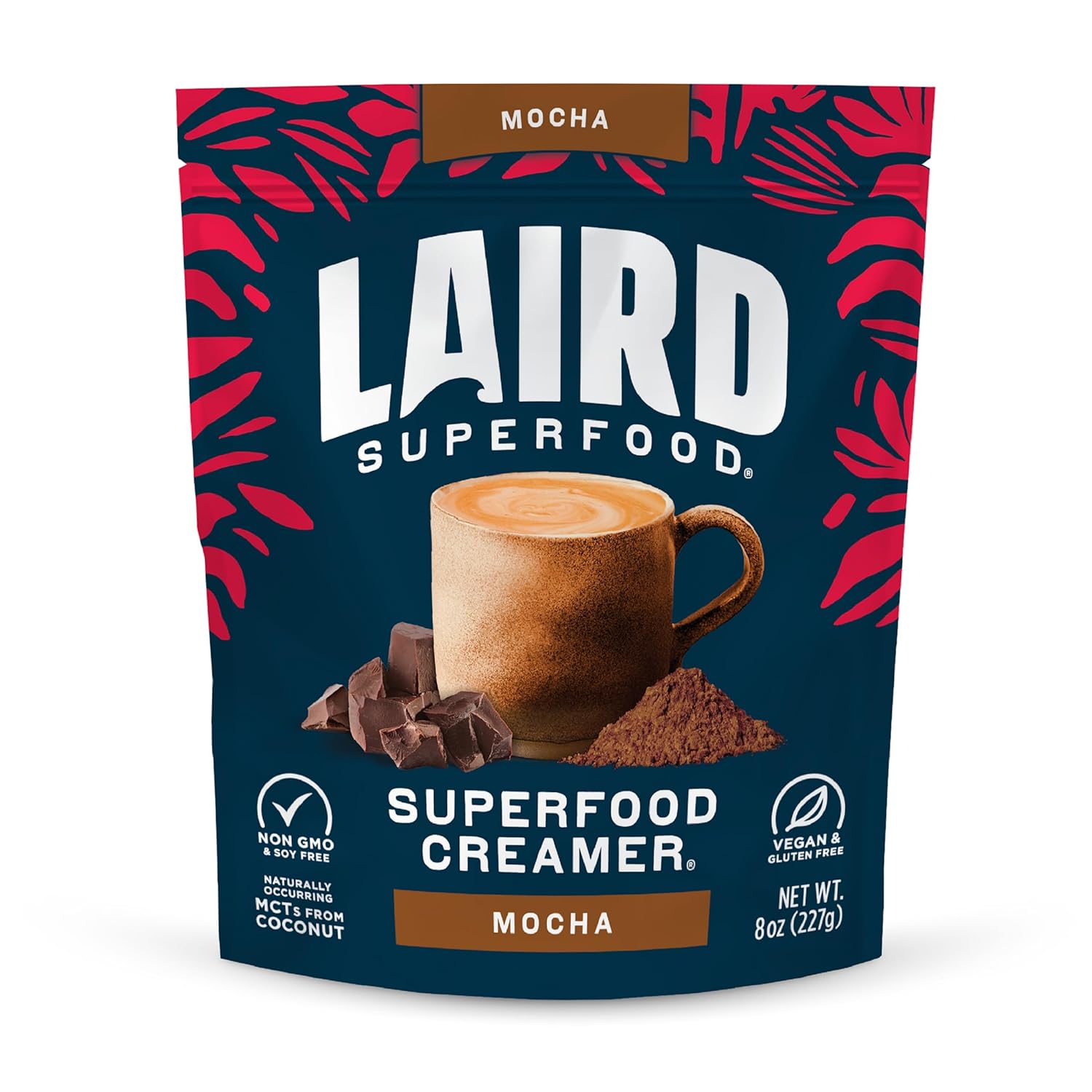 Laird Superfood Non-Dairy Coconut Powder Creamer - Sweet & Creamy + Adaptogens - Superfood Creamer with Functional Mushrooms - Non-GMO, Vegan, 8 oz. Bag, Pack of 1