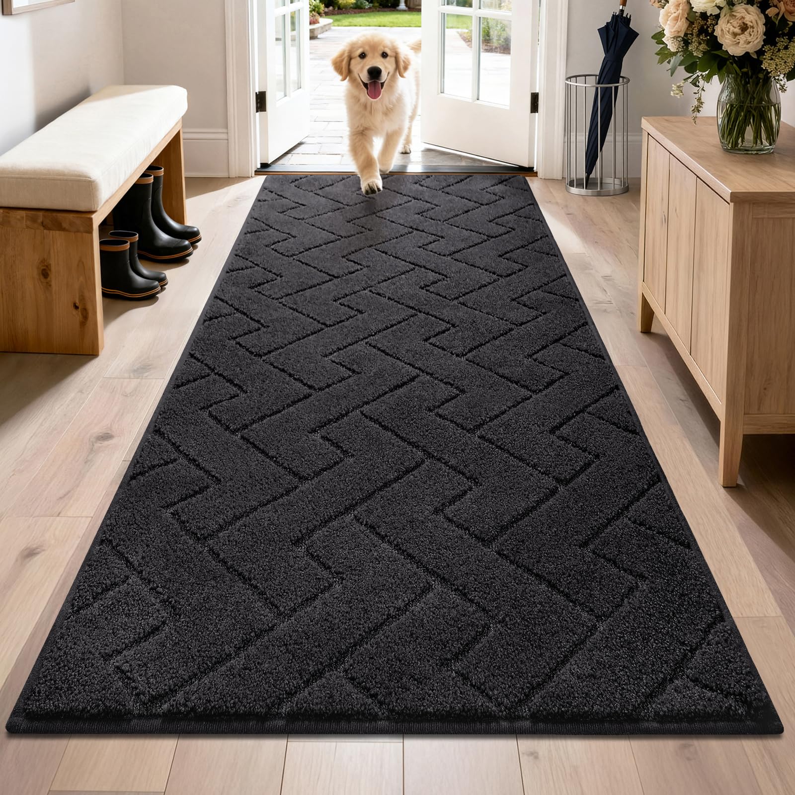 PURRUGS Dirt Trapping Door Mat 20" x 31.5", Non-Slip Machine Washable Entry Rug, Dog Doormat, Indoor Front Door Mat, Super Absorbent Entryway Rug for Muddy Shoes & Paws, Taupe