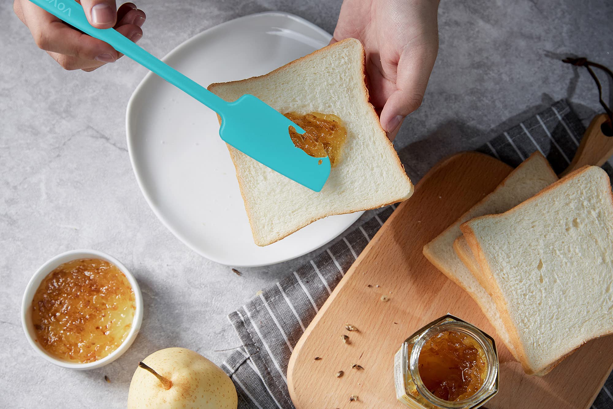 Silicone Jar Spatula, Small Rubber Scraper, Spatulas Silicone Heat Resistant, Seamless,Non StIck Cookware 11.2 Inch, Black.