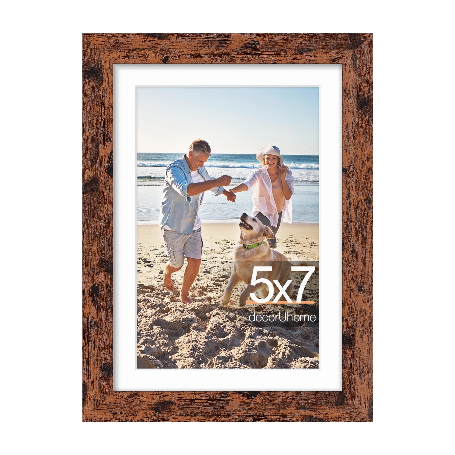decorUhome 8x10 Picture Frame, Display Pictures 5x7 with Mat or 8x10 without Mat, Wall & Tabletop Display Photo Frame, Black, 1 Pack