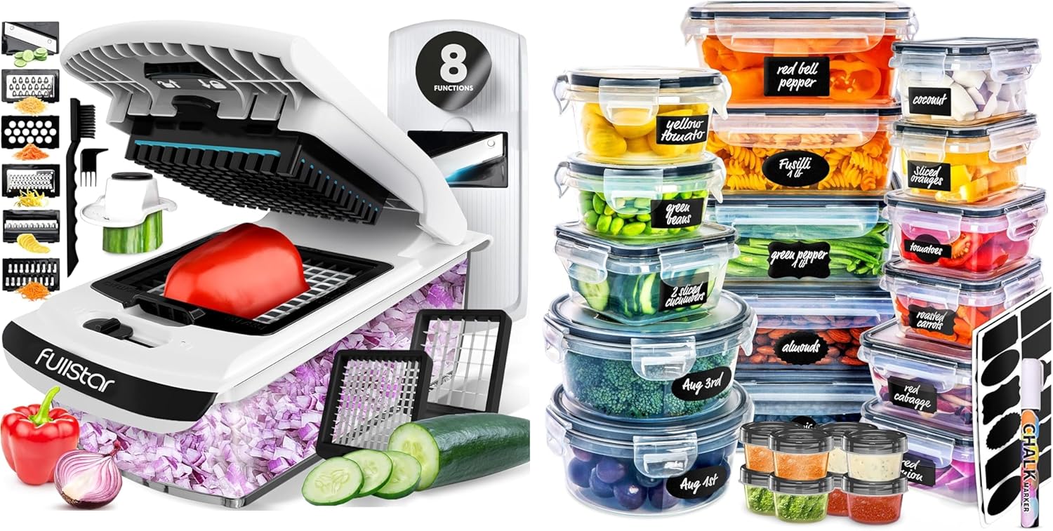 fullstar Bundle: Chopper and 50pc Food Containers