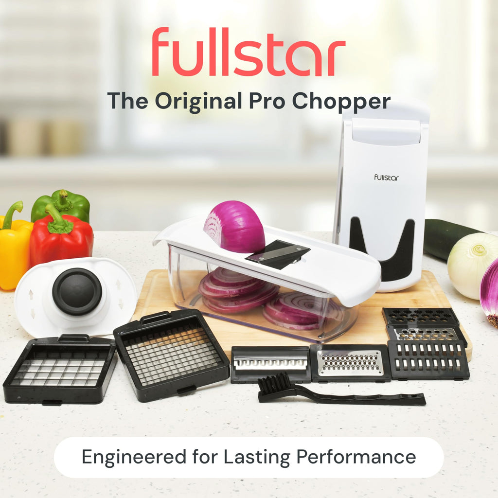 Fullstar The Original Pro Chopper - Vegetable Chopper and Spiralizer, Food Chopper with Container, Fruit Slicer, Kitchen Gadgets & Gifts, Home Essentials (4 in 1, White)