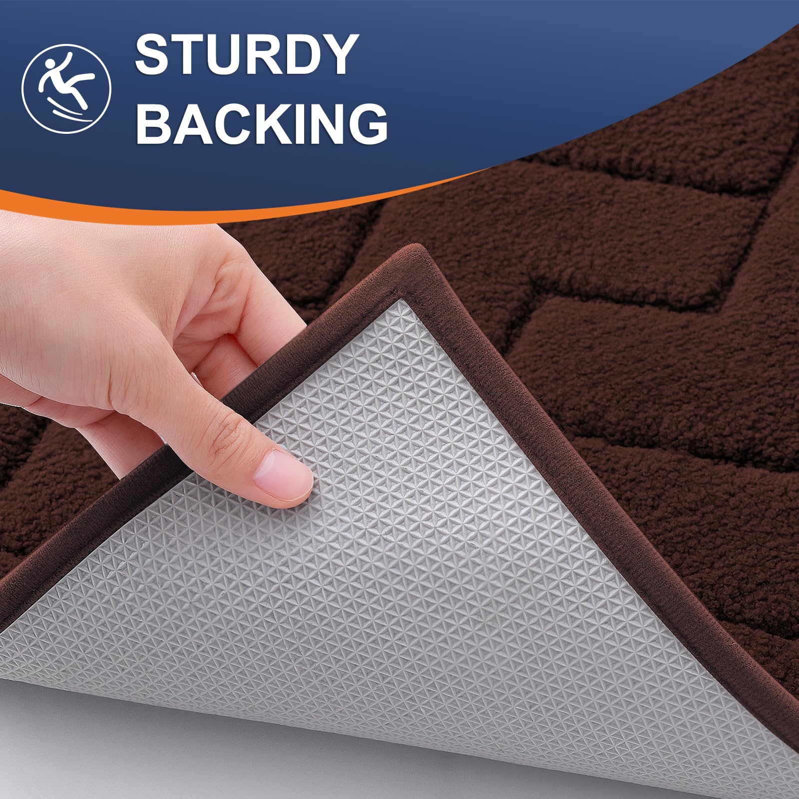 OLANLY Indoor Door Mat, 32x20, Dirt Resistant and Absorbent, Sturdy Non-Slip Rubber Backing, Easy to Clean, Washable Low-Profile Doormat for Entryway, Grey