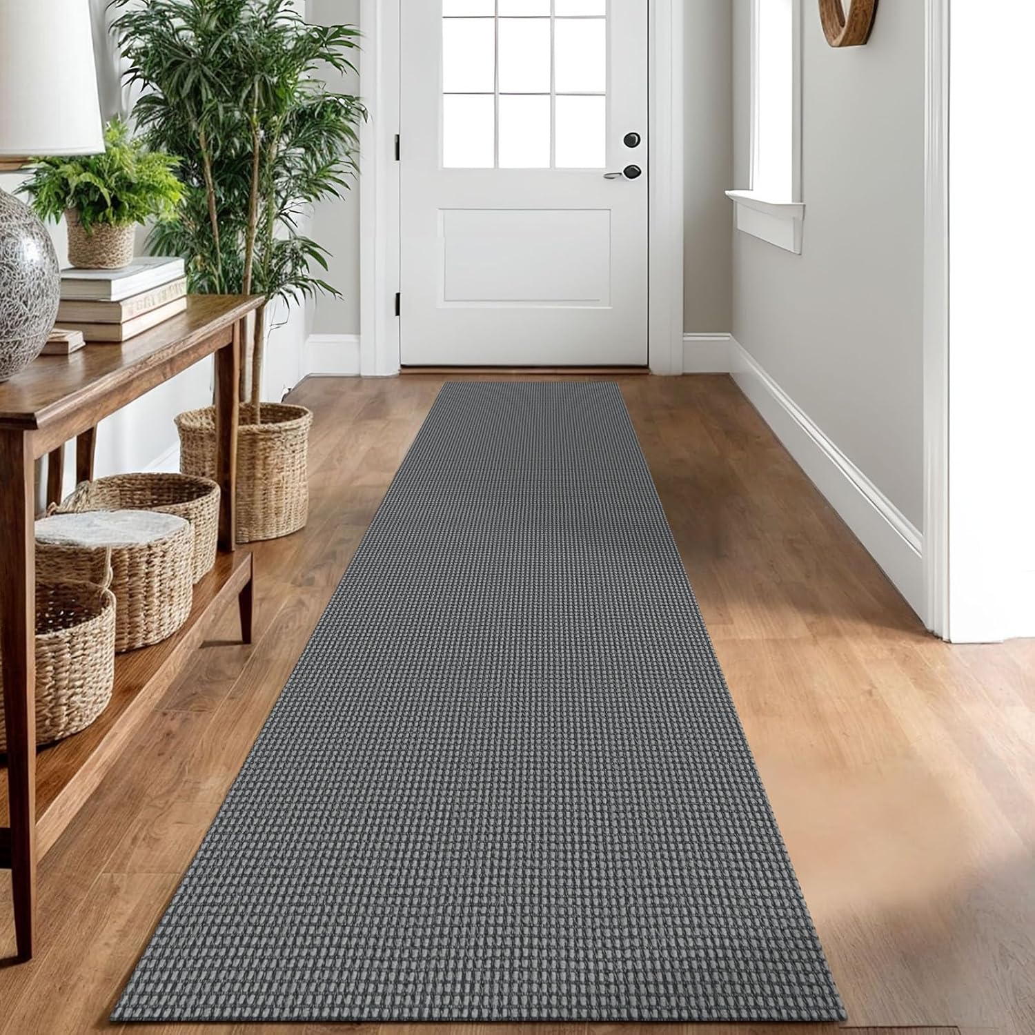 IOHOUZE Small Area Rug 2x3 Washable Woven Rugs for Entryway Non Slip Rubber Backed Kitchen Rugs Indoor Outdoor Doormat Throw Rug Floor Carpet for Entrance Front Door, Orange/Tan/Brown