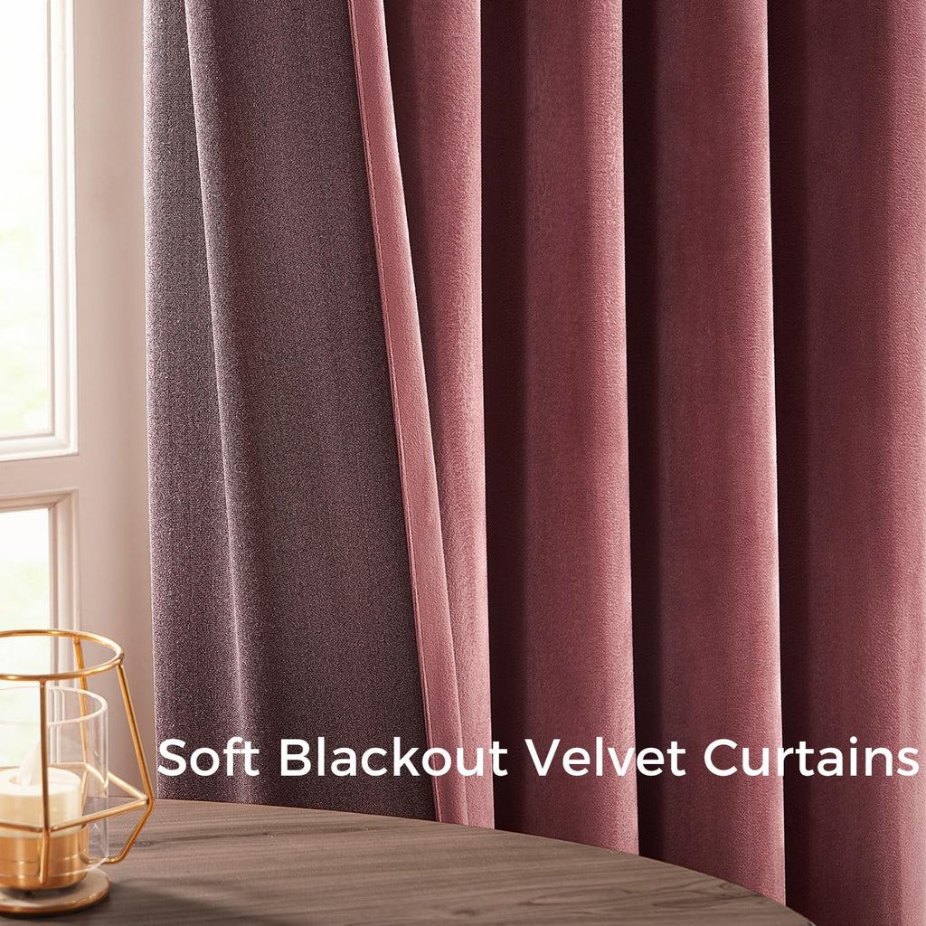 Topfinel Olive Green Velvet Curtains 84 Inches Long for Living Room,Blackout Thermal Insulated Curtains for Bedroom,Back Tab Modern Window Treatment for Living Room,52x84 Inch Length,Olive Green