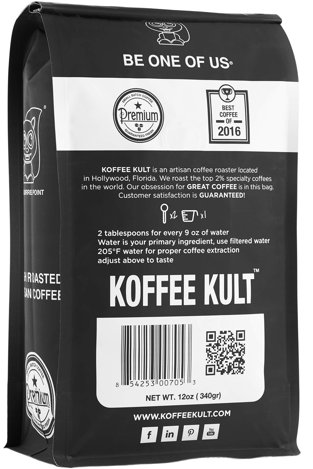 Koffee Kult Eye Cracker Espresso Coffee Beans - Bright, Bold Medium Roast with a Citrus Twist Coffee Crema - Artisan Roasted Fresh 100% Arabica Speciality Grade Coffee (Whole Bean, 32oz)