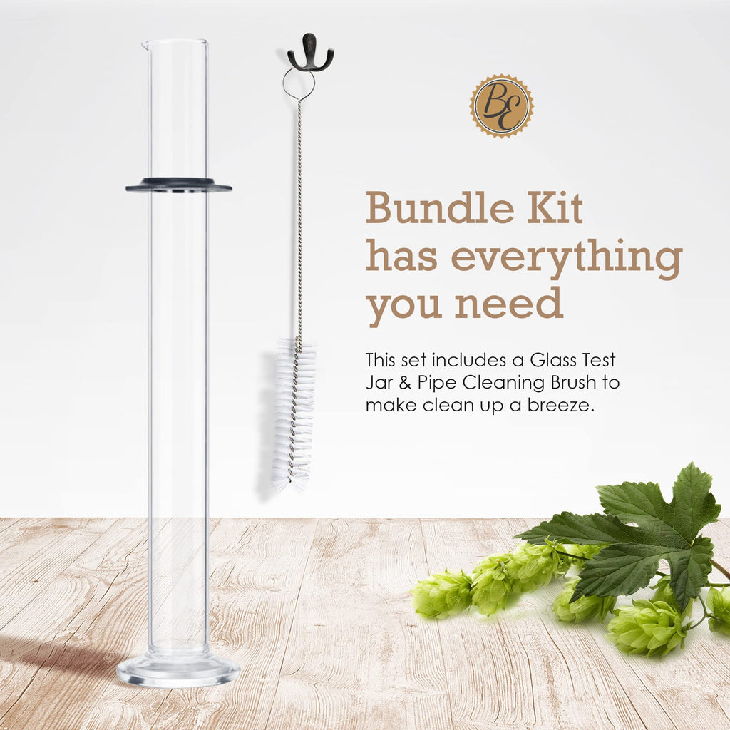Brewer's Elite Hydrometer & Plastic Test Jar - for Home Brew Beer, Wine, Mead and Kombucha - Deluxe Triple Scale Set, Hardcase and Cloth - Specific Gravity ABV Tester