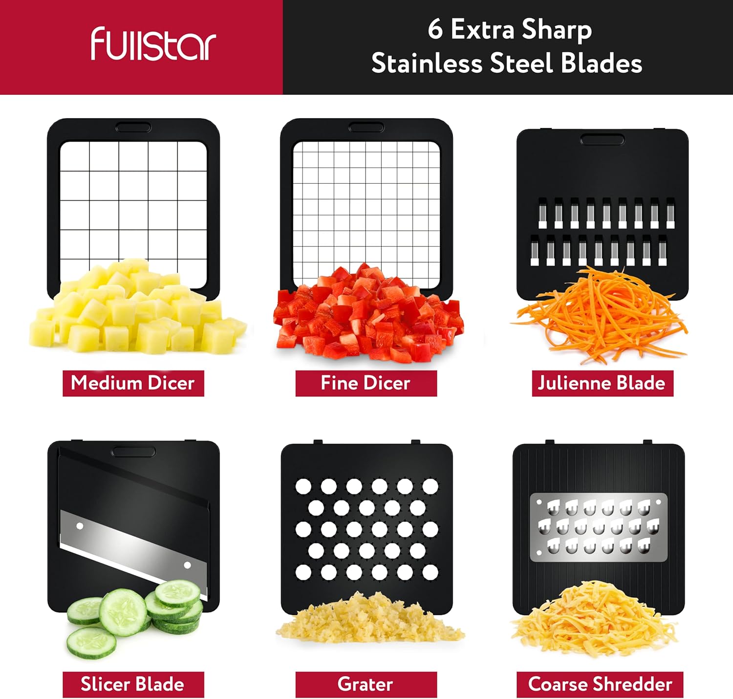 fullstar Bundle: Compact Chopper and 2 Silicone Lids