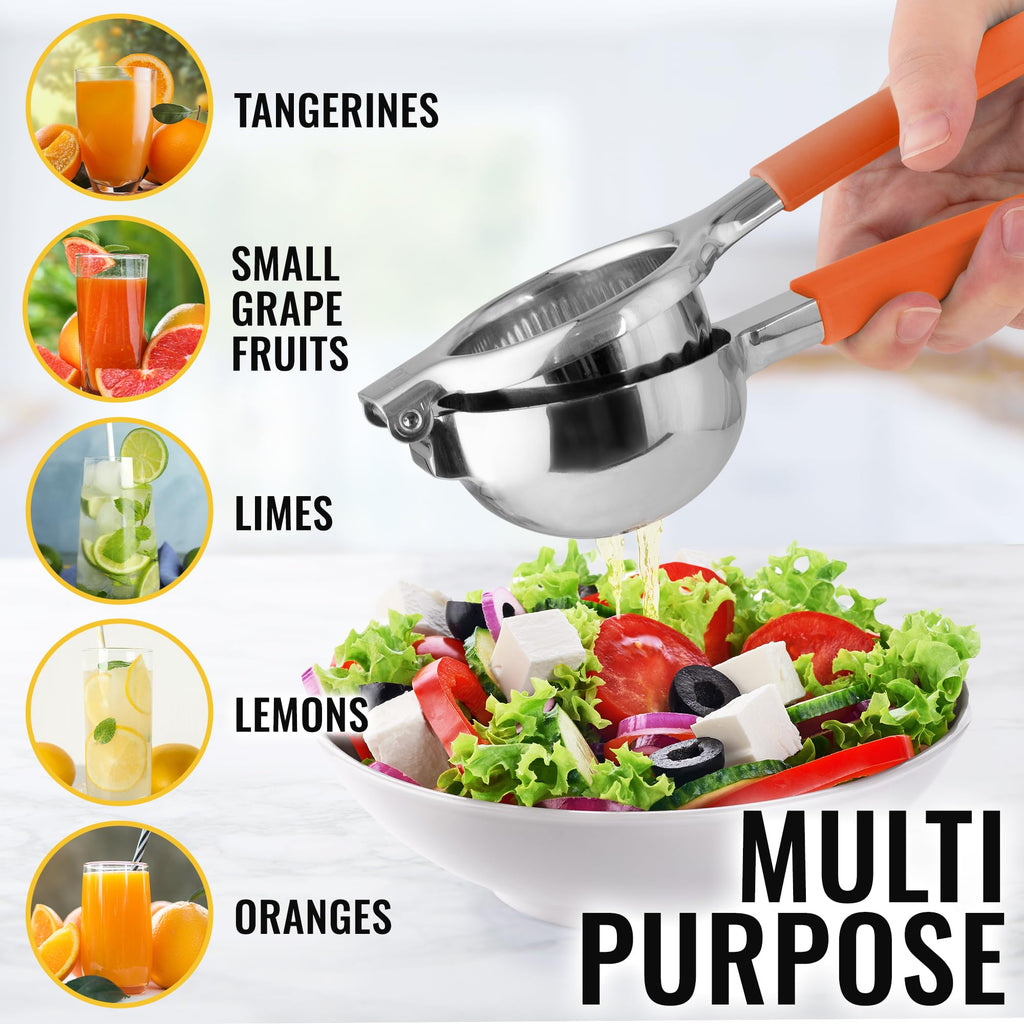 Lemon Squeezer Stainless Steel with Premium Quality Heavy Duty Solid Metal Squeezer Bowl - Large Manual Citrus Press Juicer and Lime Squeezer Stainless Steel - by Zulay Kitchen