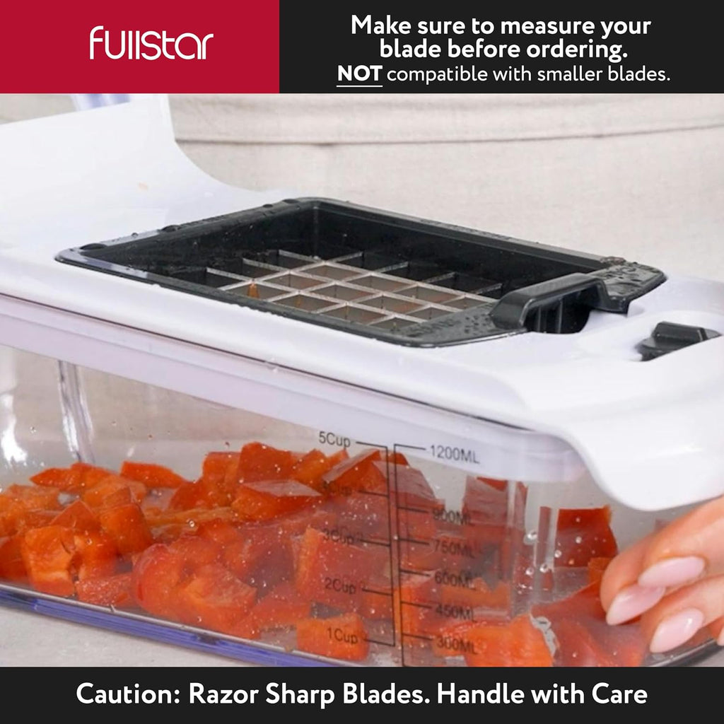 Fullstar Blade Replacement Set – Only Compatible with Select Fullstar Vegetable Chopper Models – 2pc Insert Set for Large Dice (Potatoes, Apples) & Small Dice (Onions, Tomatoes) – 3.9 x 4.4 inches