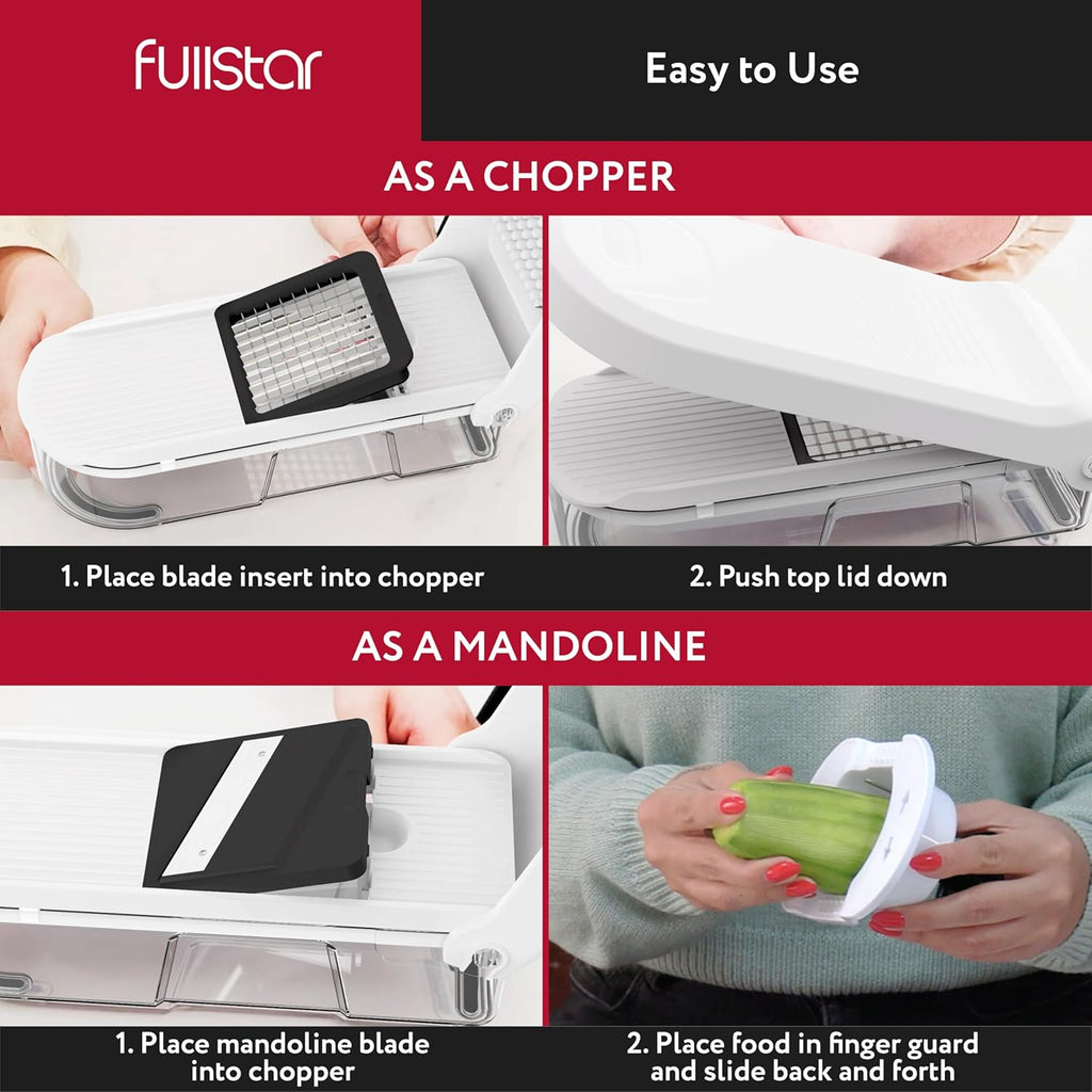fullstar Bundle: Compact Chopper and 2 Silicone Lids
