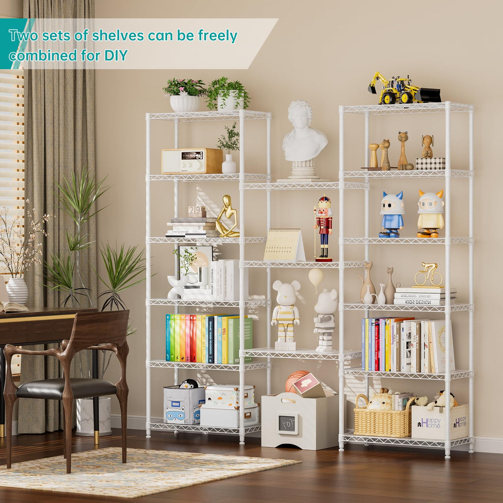 SINGAYE 3 Small Shelves Storage Shelf Wire Shelving Unit Metal Shelf Adjustable Organizers Storage Shelving with Wheels for Bathroom Laundry Room Kitchen Pantry11.5”D x 17.5”W x 30.5”H White