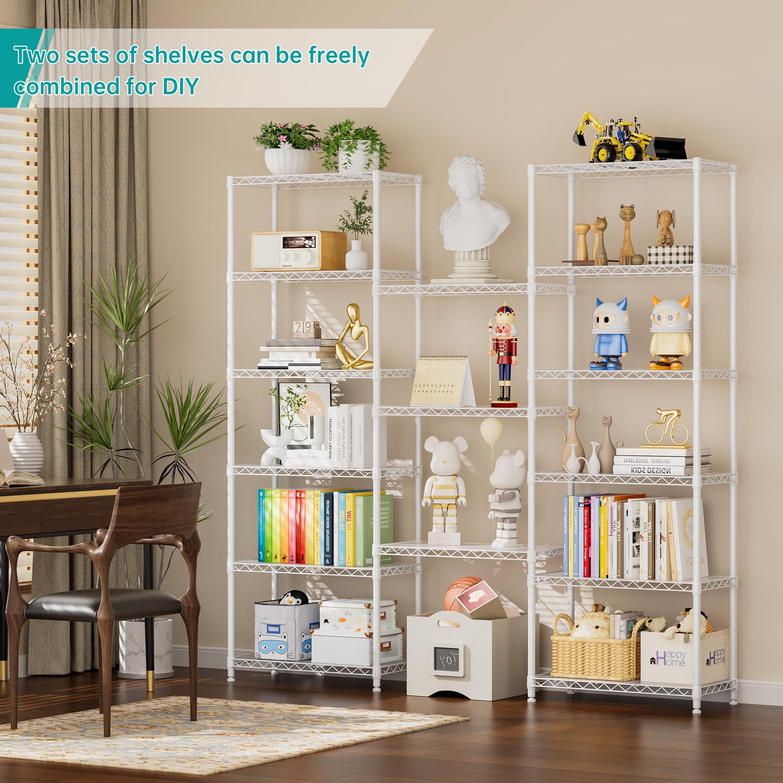 SINGAYE 3 Small Shelves Storage Shelf Wire Shelving Unit Metal Shelf Adjustable Organizers Storage Shelving with Wheels for Bathroom Laundry Room Kitchen Pantry11.5”D x 17.5”W x 30.5”H White
