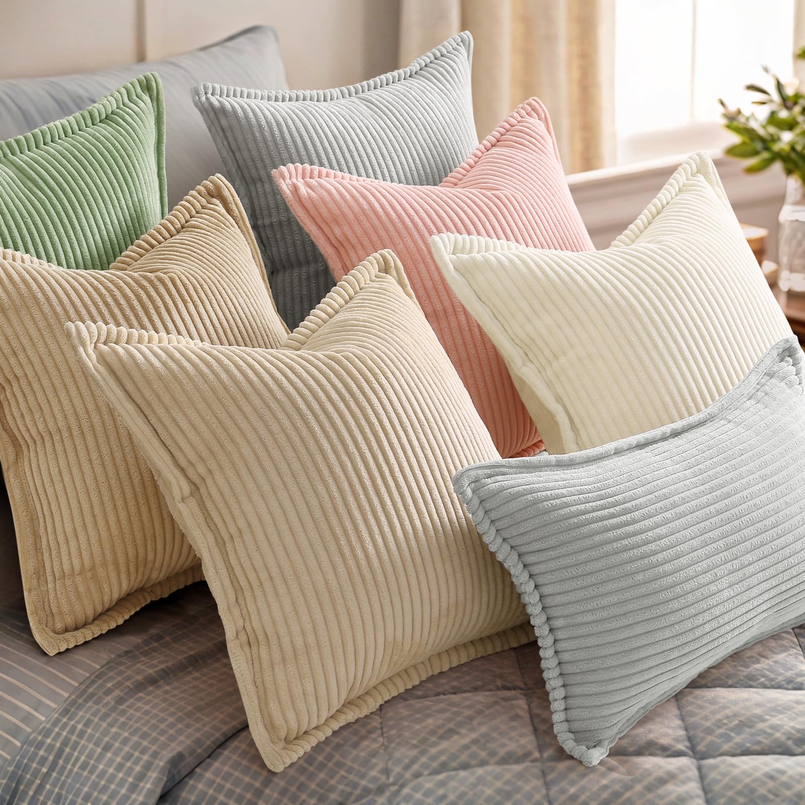 Cream White Throw Pillow Covers